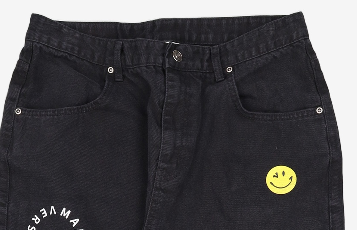 벌스원(VERSE ONE) SMILE LOGO DENIM PANTS BLACK L