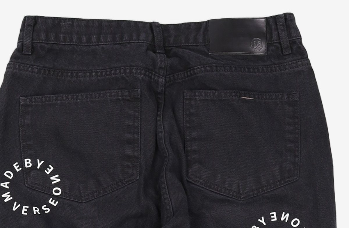 벌스원(VERSE ONE) SMILE LOGO DENIM PANTS BLACK L
