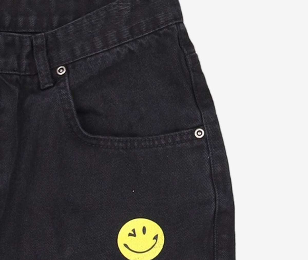 벌스원(VERSE ONE) SMILE LOGO DENIM PANTS BLACK L