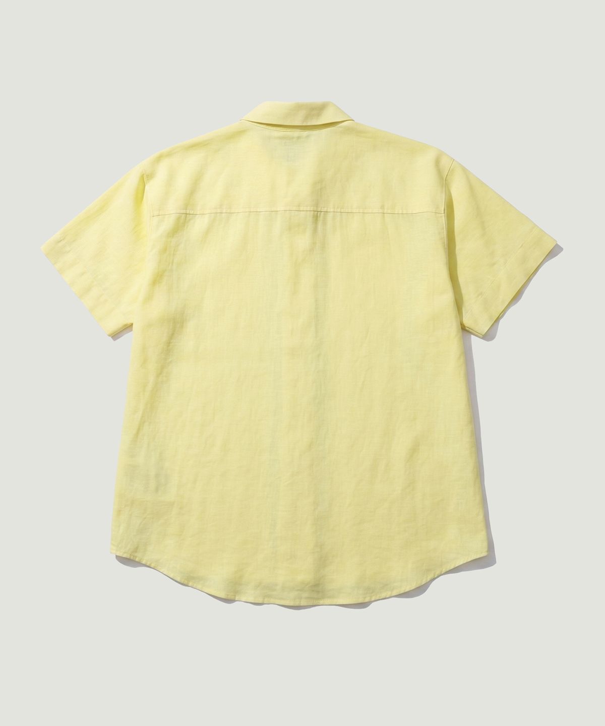 이즈(EASE) LINEN OPEN COLLAR 1/2SHIRTS_YELLOW