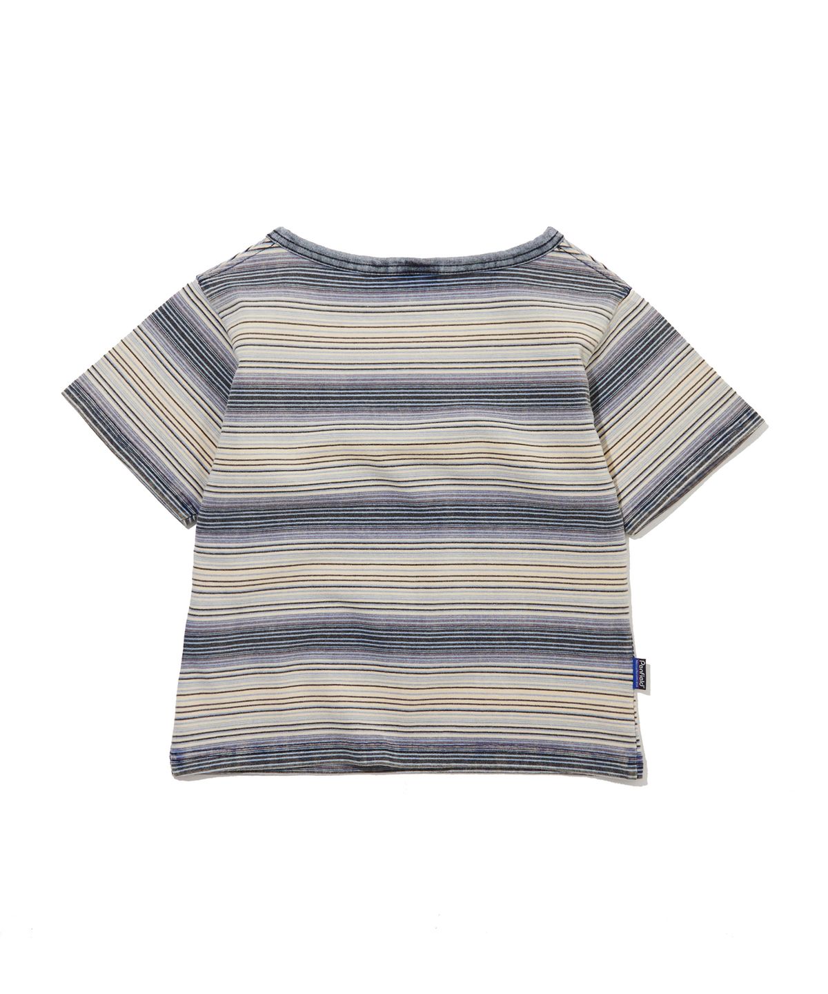 펜필드(PENFIELD) 스트라이프 헨리넥 여성 반팔티 블루_FS2KT44F