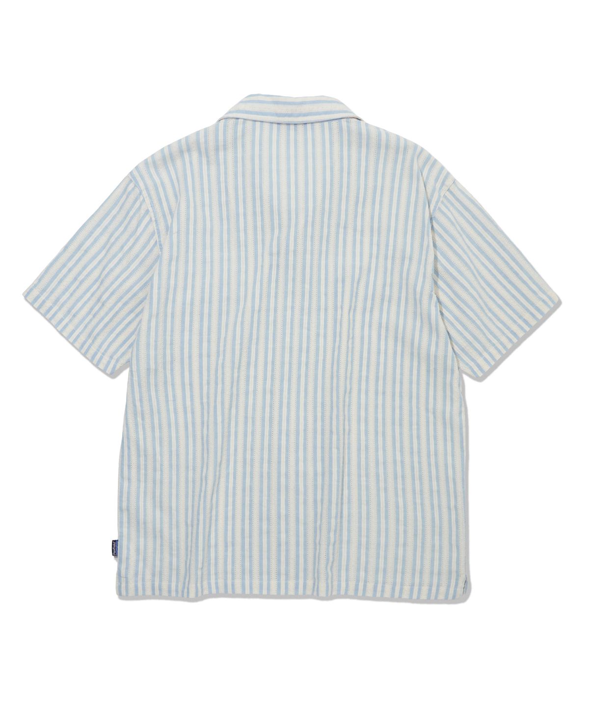 펜필드(PENFIELD) 크로쉐 스트라이프 하프 셔츠 스카이블루_FS2WR06U