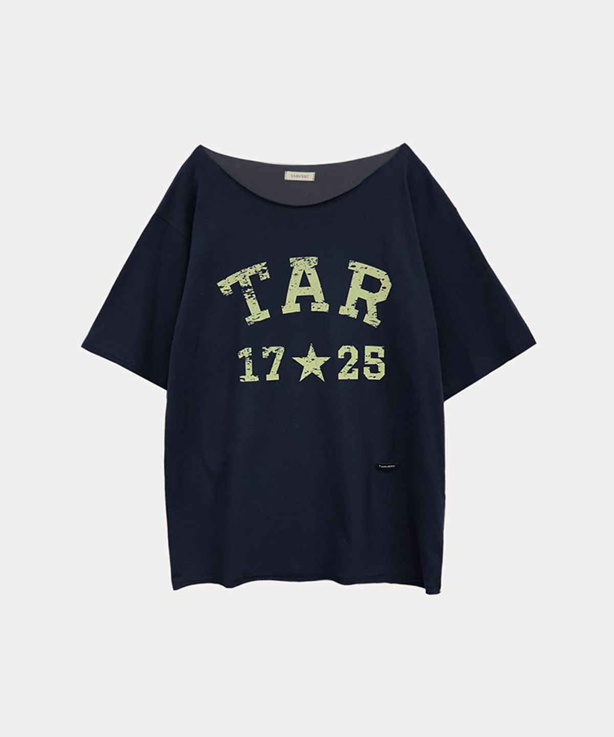 타버트(TARVERT) Crack Logo Oversized T-Shirt - Navy