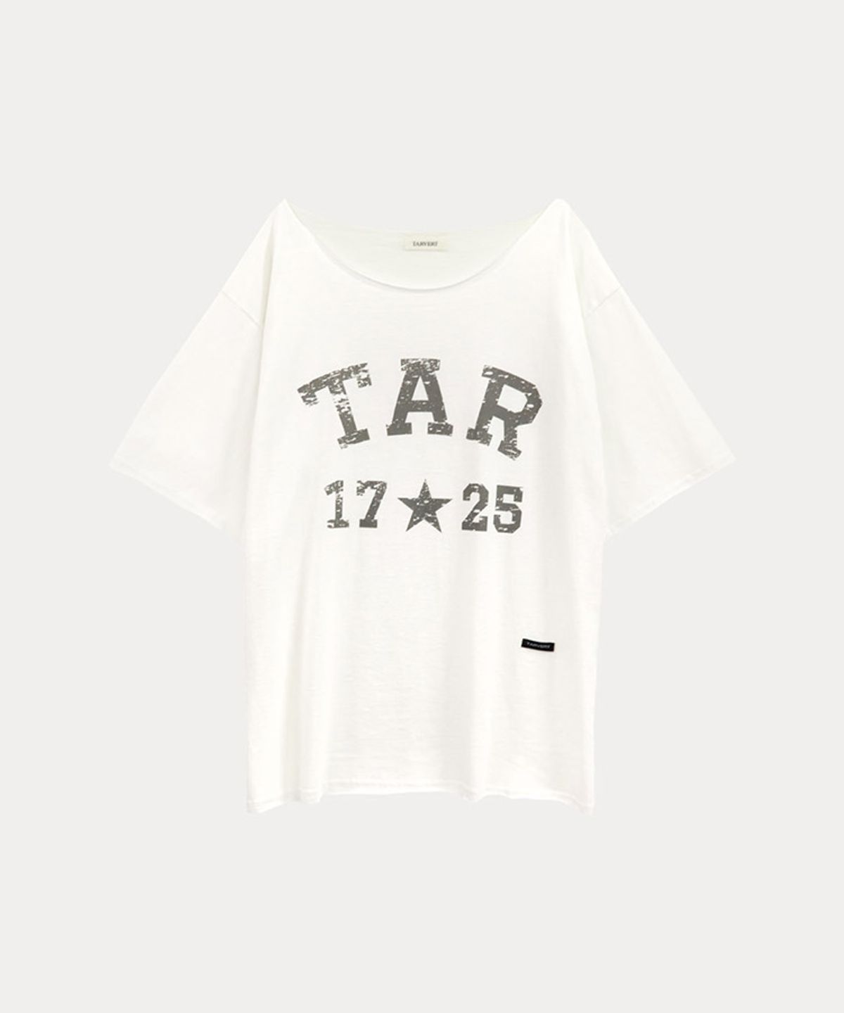 타버트(TARVERT) Crack Logo Oversized T-Shirt - White