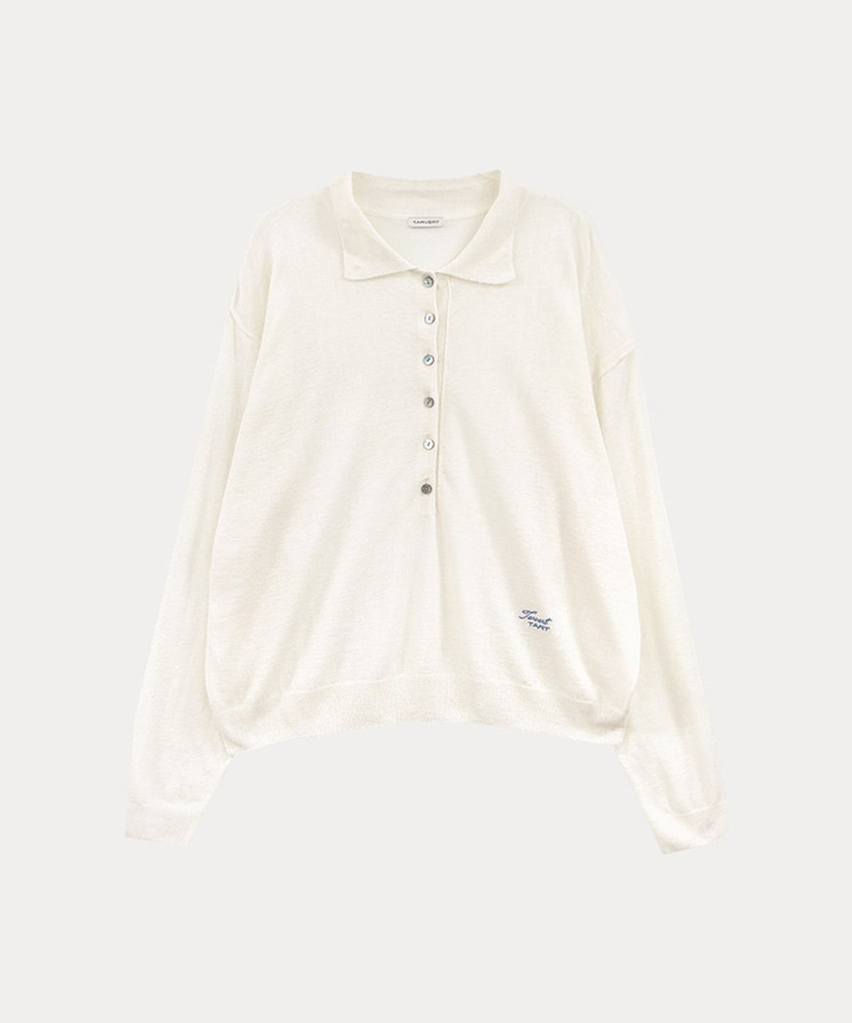 타버트(TARVERT) Ella Button Collar Knit - Ivory