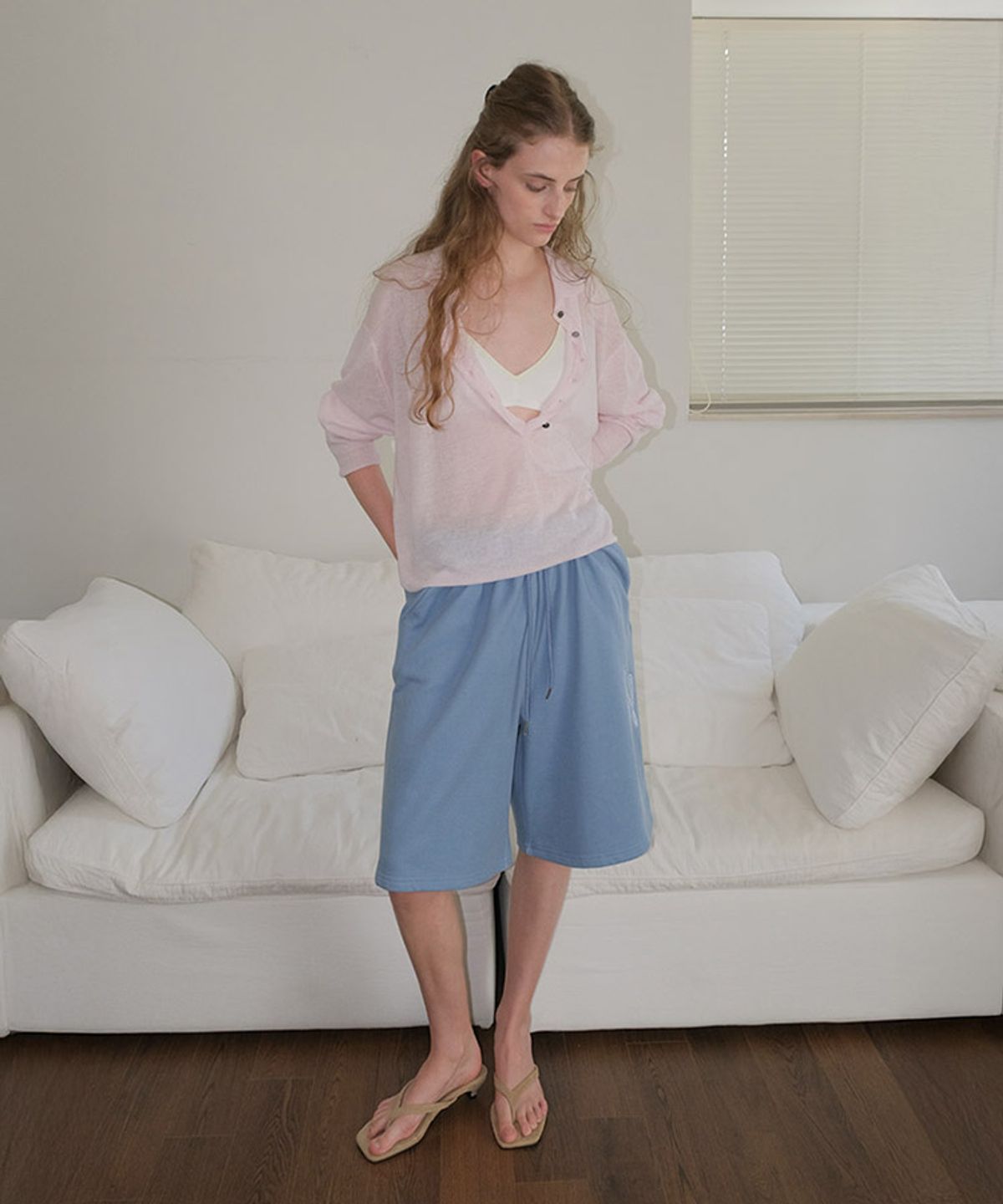 타버트(TARVERT) Ella Button Collar Knit - Pale Pink