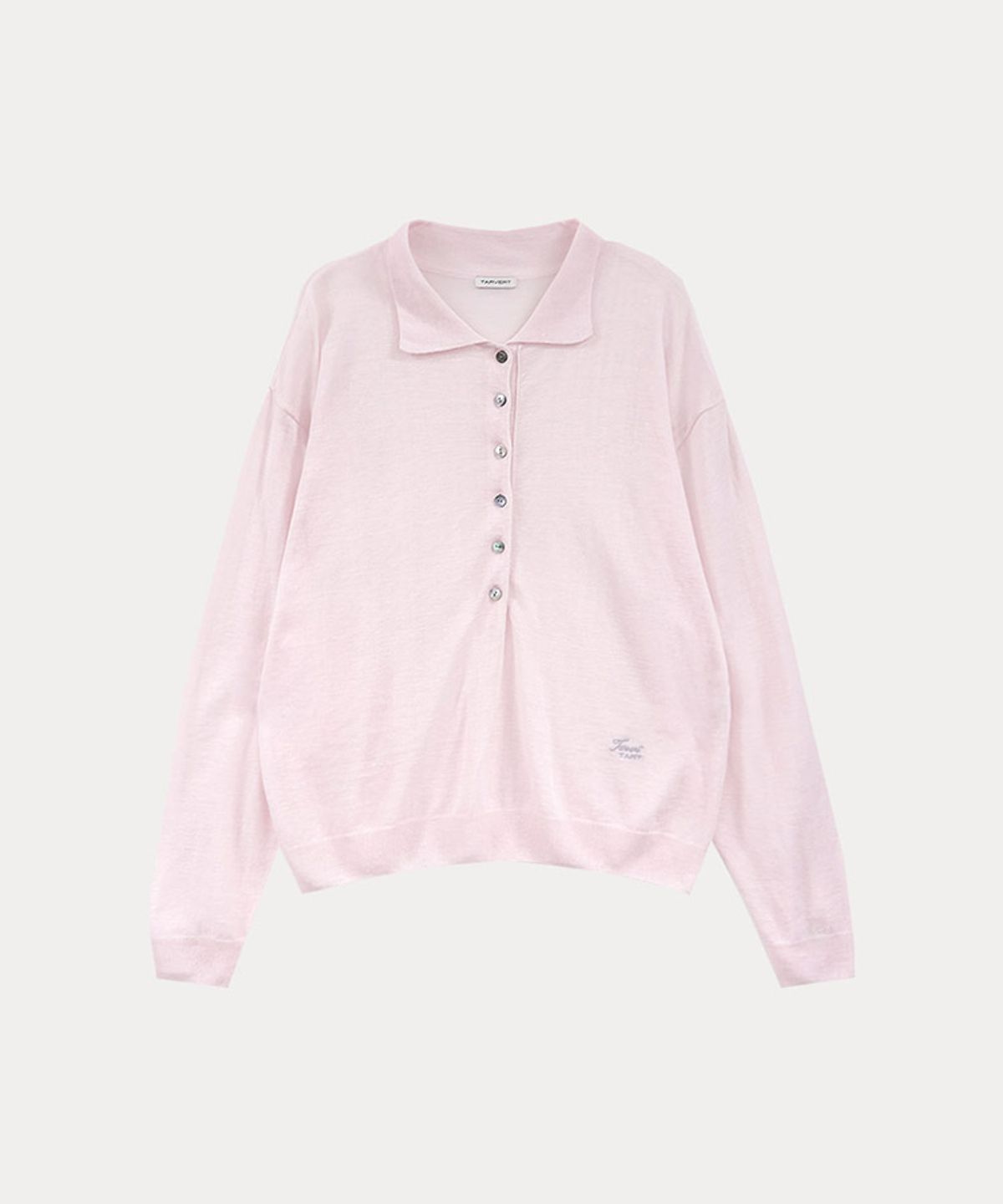타버트(TARVERT) Ella Button Collar Knit - Pale Pink