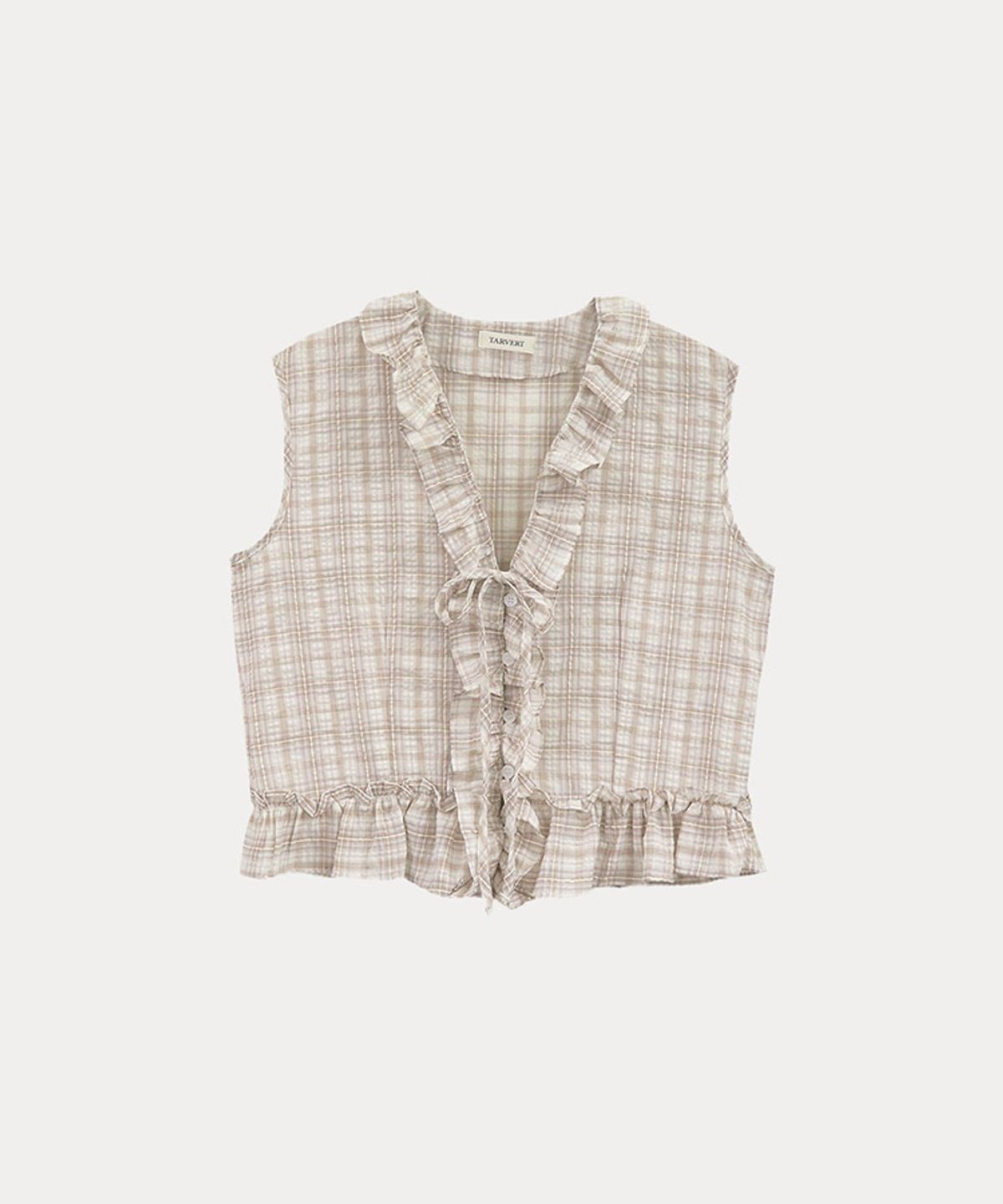 타버트(TARVERT) Picnic Smocked Sleeveless Blouse - Beige Pink