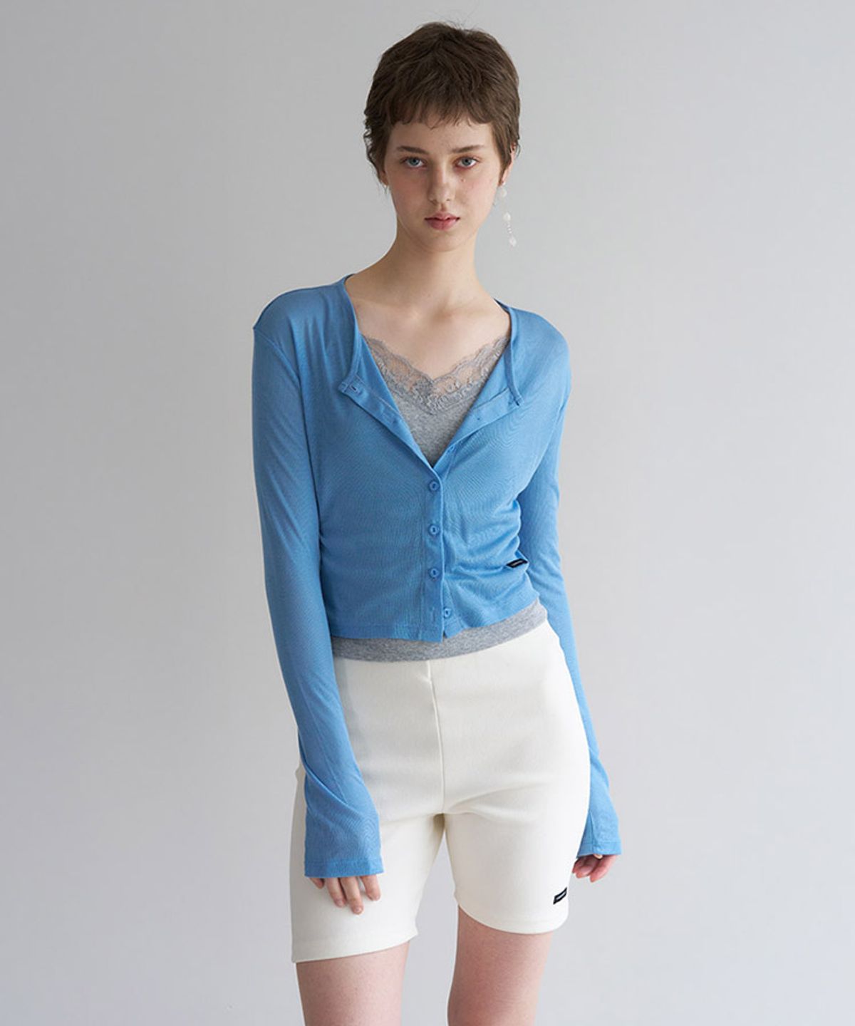 타버트(TARVERT) Rosy Lace Sleeveless Top - Gray