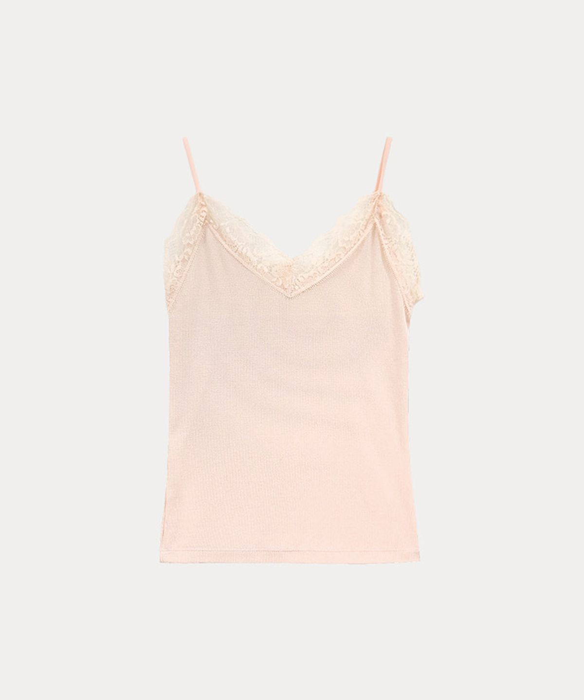 타버트(TARVERT) Rosy Lace Sleeveless Top - Pale Pink
