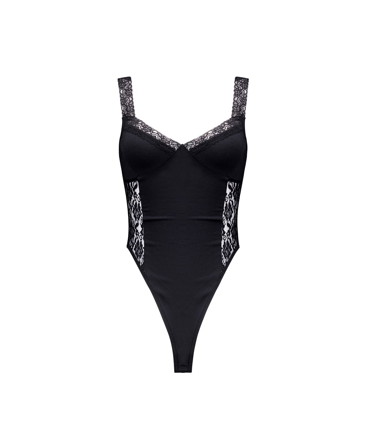 이와이이알(EYEER) Lace Bustier Bodysuit - Black