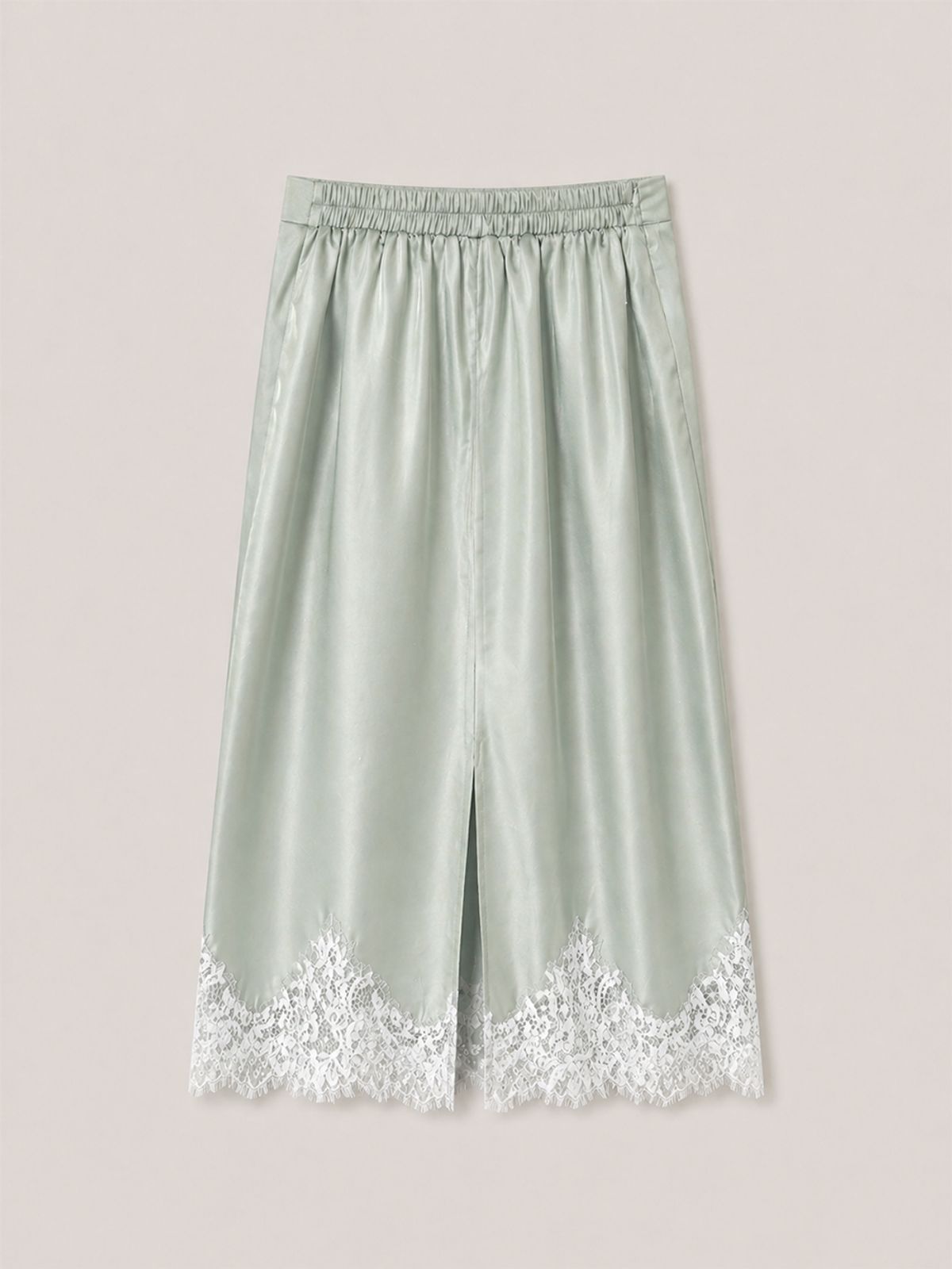 320쇼룸(320SHOWROOM) Lace Trim Satin Banding Skirt Mint