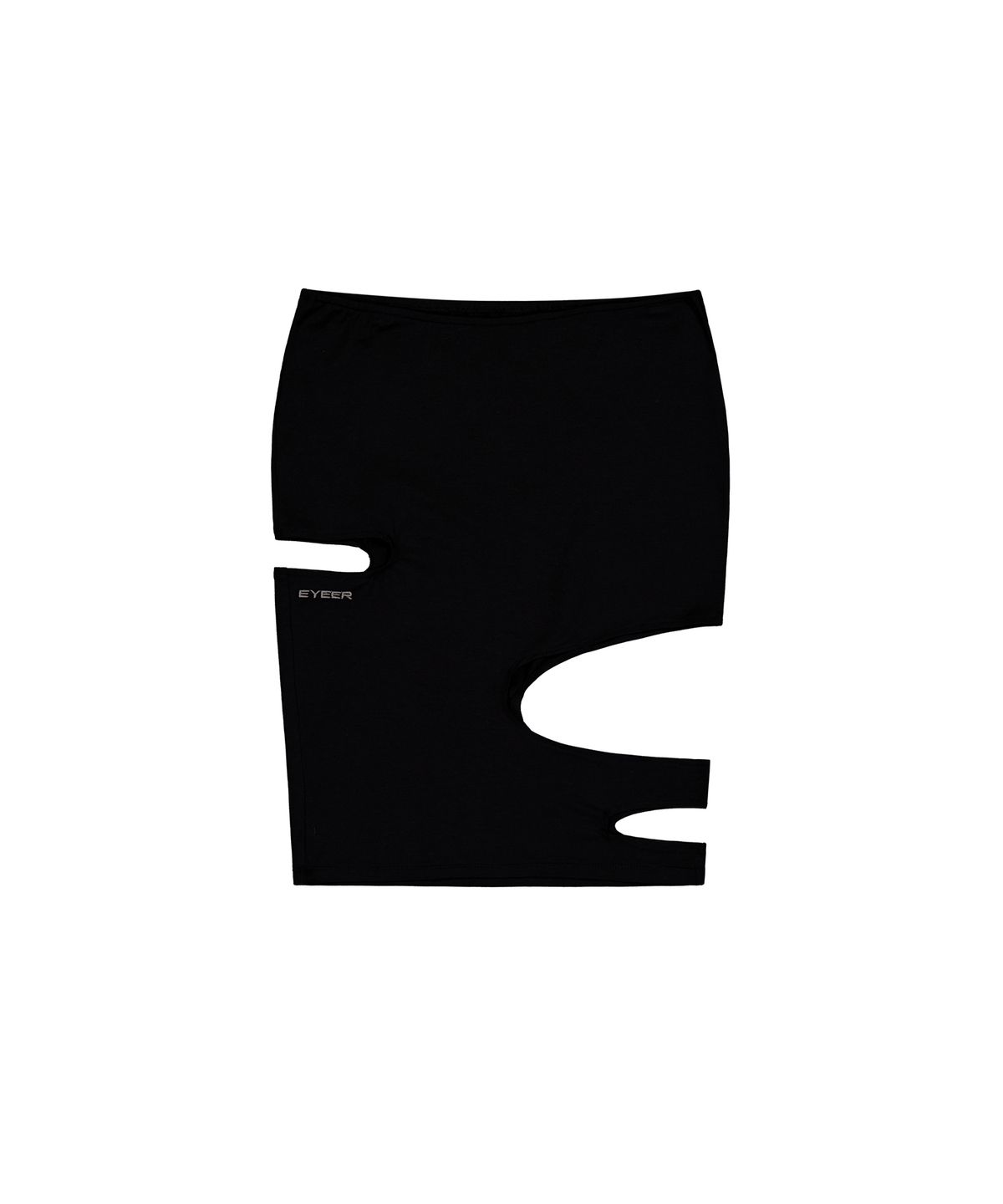 이와이이알(EYEER) Asymmetric Cut-Out Midi Skirt - Black