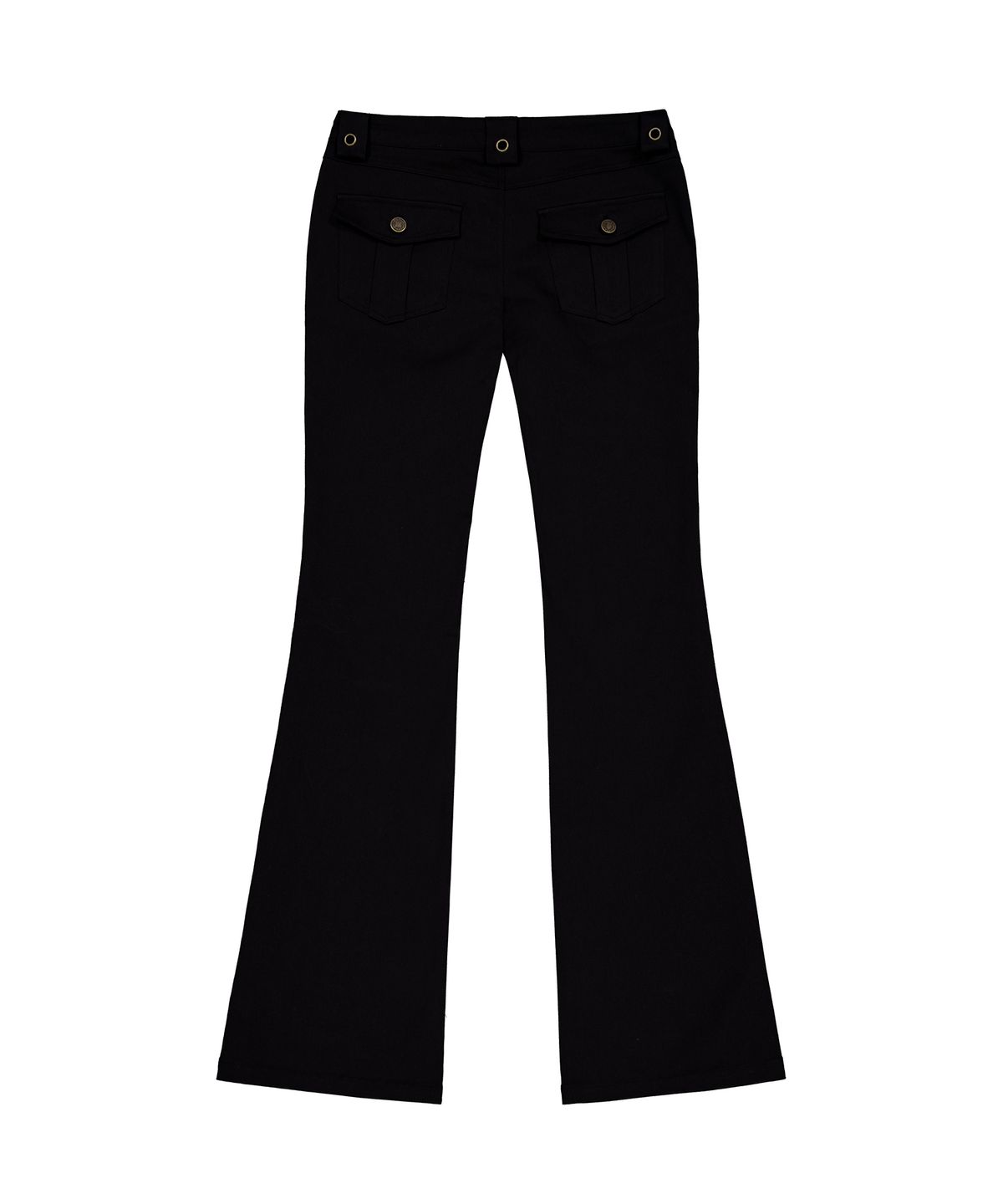 이와이이알(EYEER) Low Rise Zip Pocket Boots-Cut Pants - Black