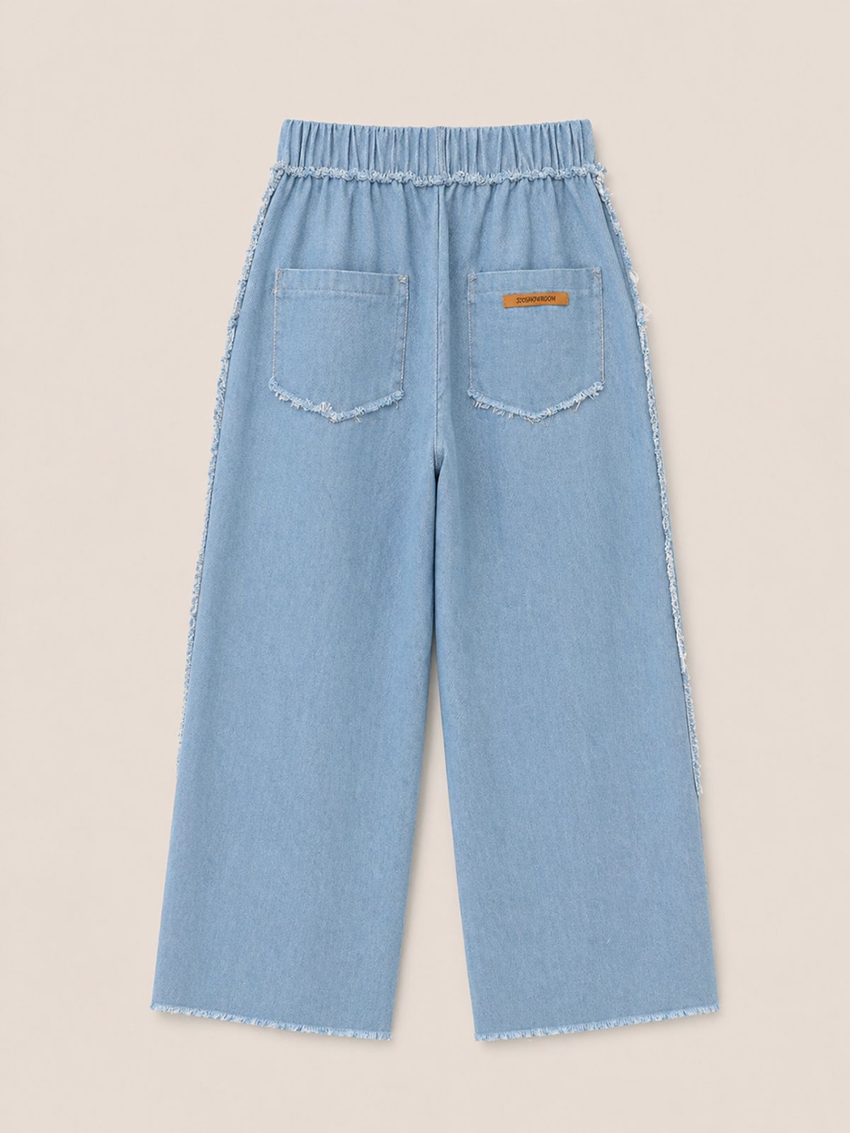 320쇼룸(320SHOWROOM) Diagonal Slit Cut-Off Denim Pants Light blue