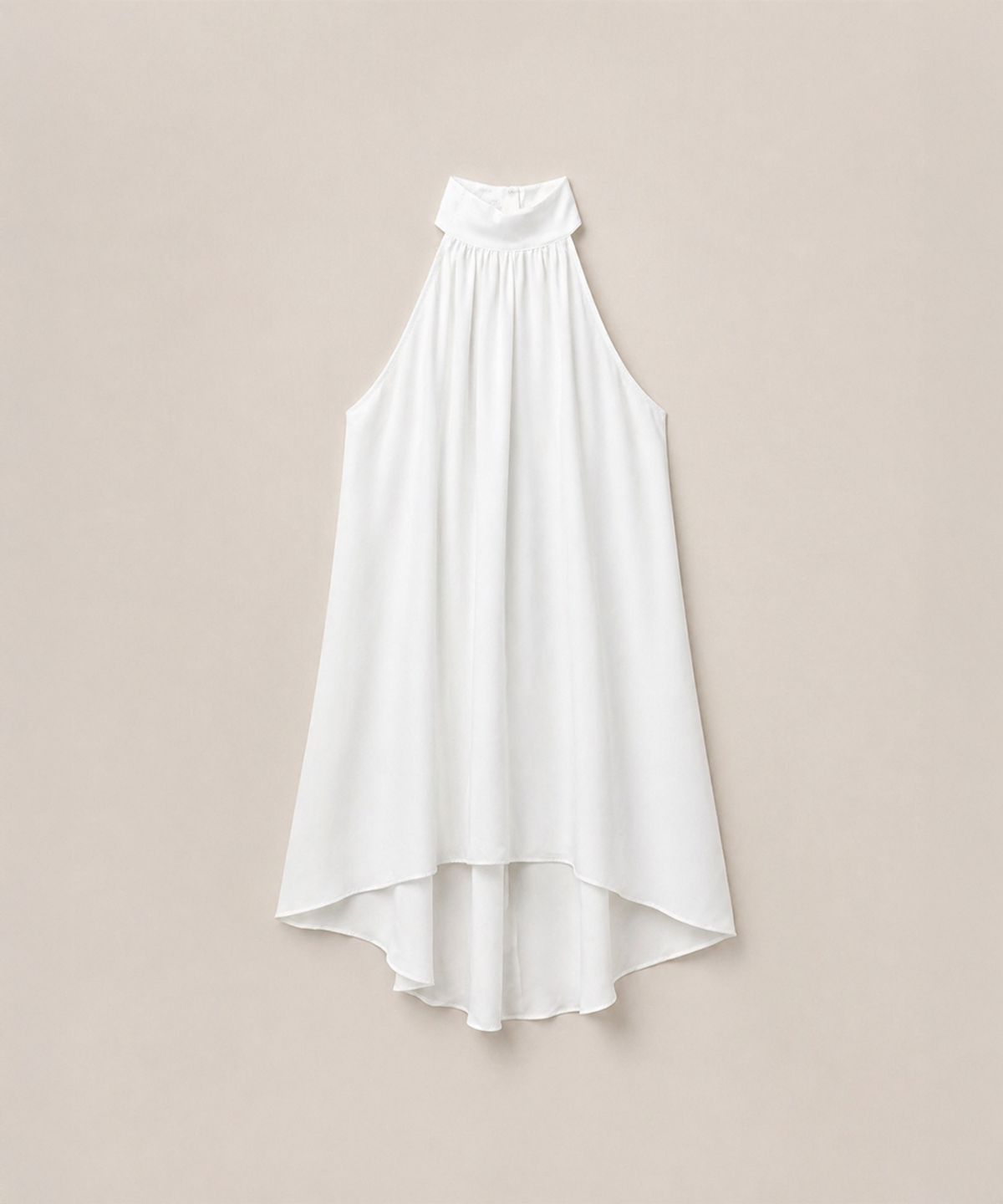 320쇼룸(320SHOWROOM) Halter Neck Shirring Asymmetric Mini Dress White