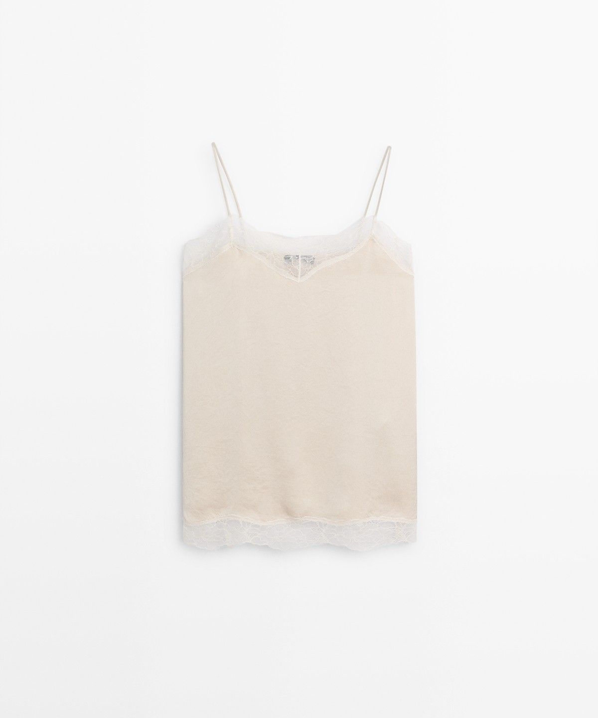마시모두띠(MASSIMO DUTTI) 레이스 디테일 스트랩 탑