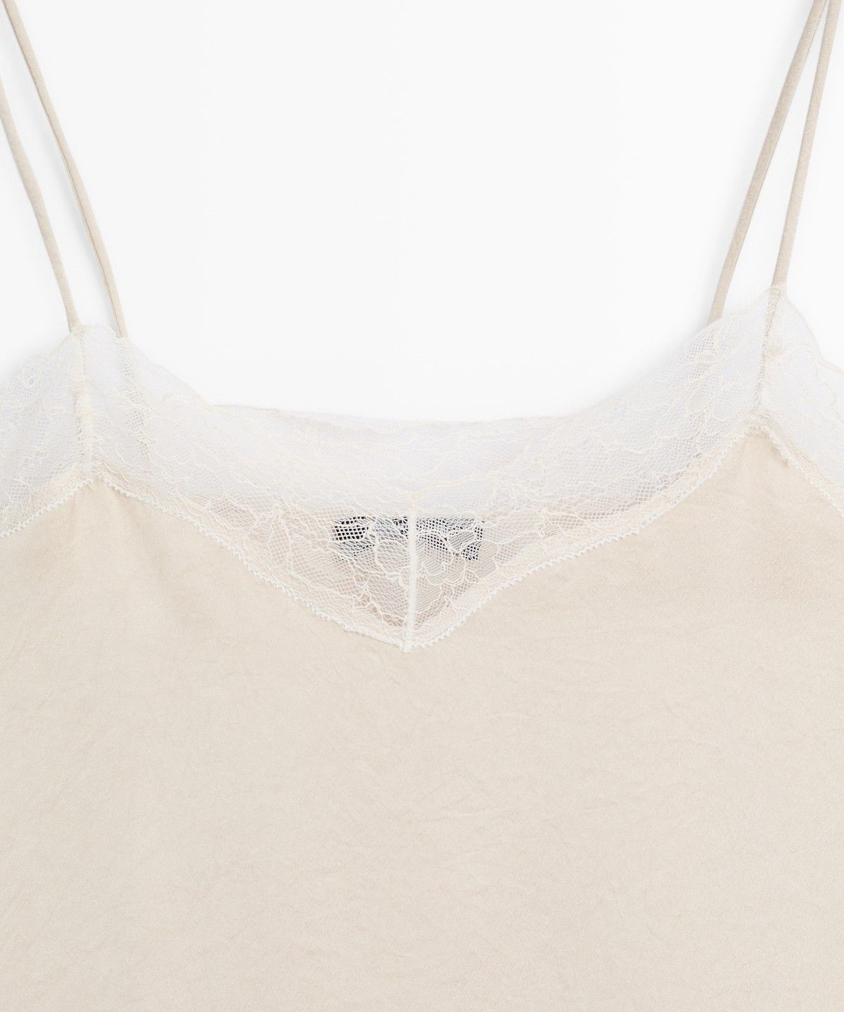 마시모두띠(MASSIMO DUTTI) 레이스 디테일 스트랩 탑