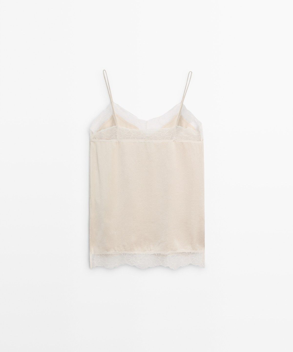 마시모두띠(MASSIMO DUTTI) 레이스 디테일 스트랩 탑