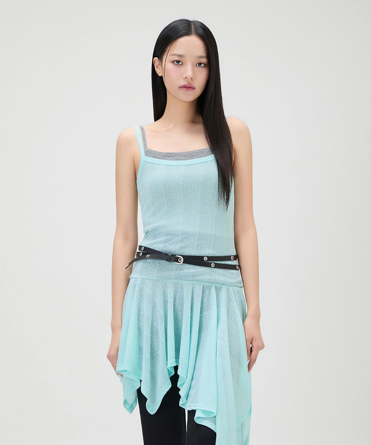 미쏘(MIXXO) 비대칭 레이어드 원피스_MIWOMG609C