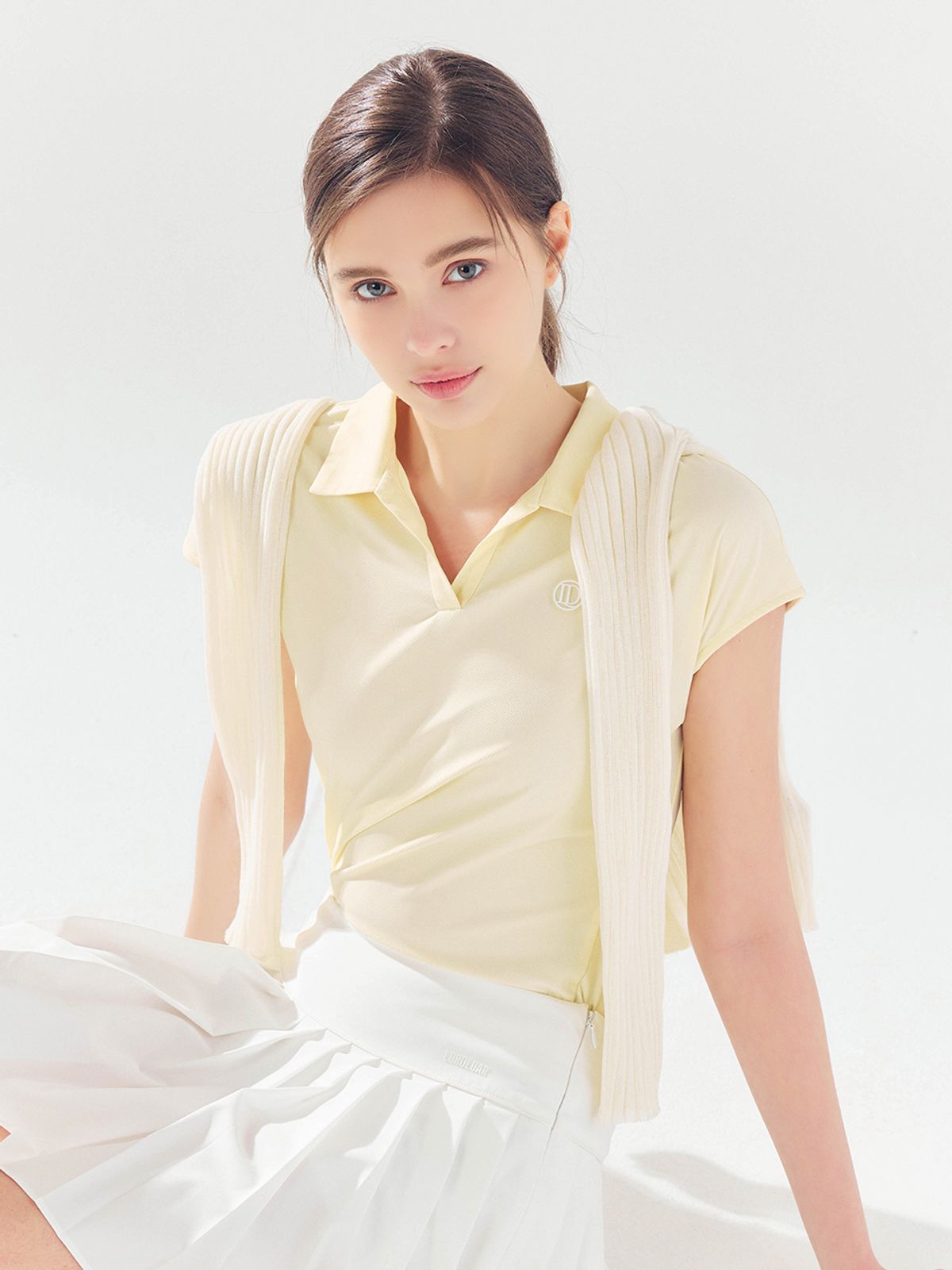 로드로아르(LORDLOAR) 캡소매 카라 반팔 티셔츠 YELLOW