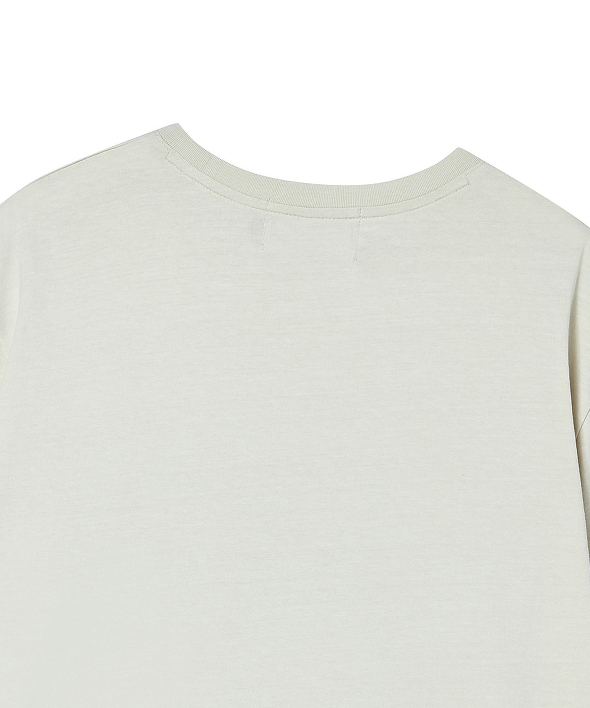비욘드클로젯(BEYOND CLOSET) [COLLECTION LINE] 빈티지 테이프 디테일 워시드 반팔 티셔츠 아이보리