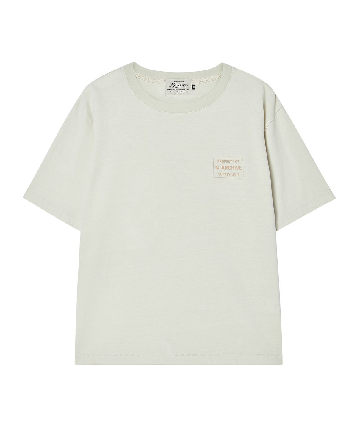 비욘드클로젯(BEYOND CLOSET) [COLLECTION LINE] 빈티지 익스플로러 워시드 반팔 티셔츠 아이보리
