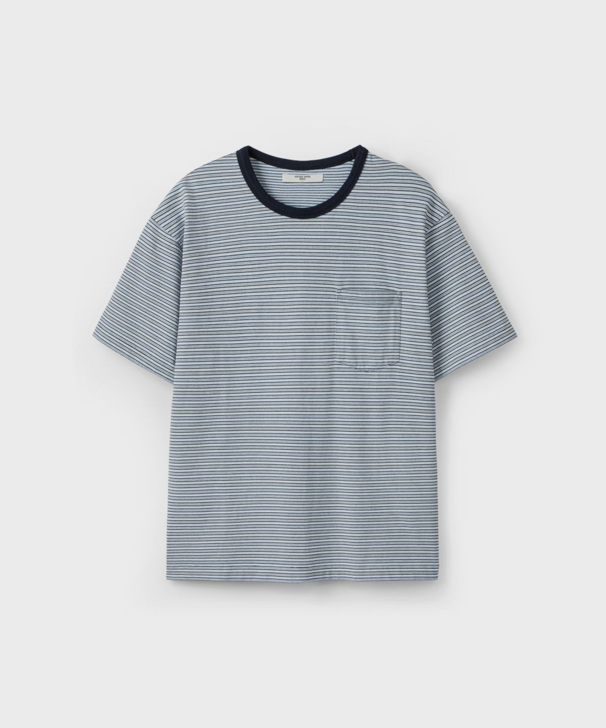 유니온블루(UNION BLUE) WASHED BORDER S/S T-SHIRT [FROST]