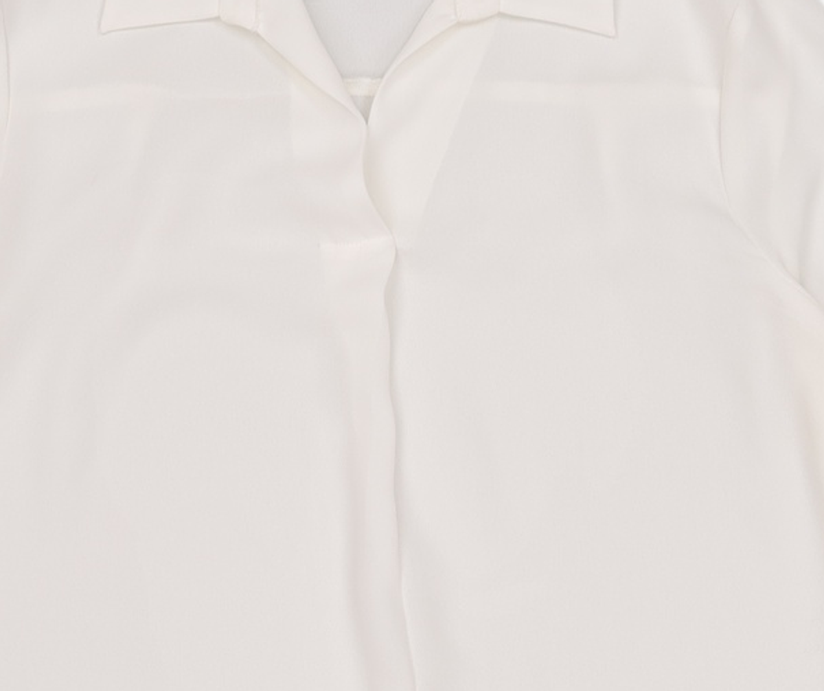 미쏘(MIXXO) 셔츠카라 반오픈 블라우스 MIWBLB320B L