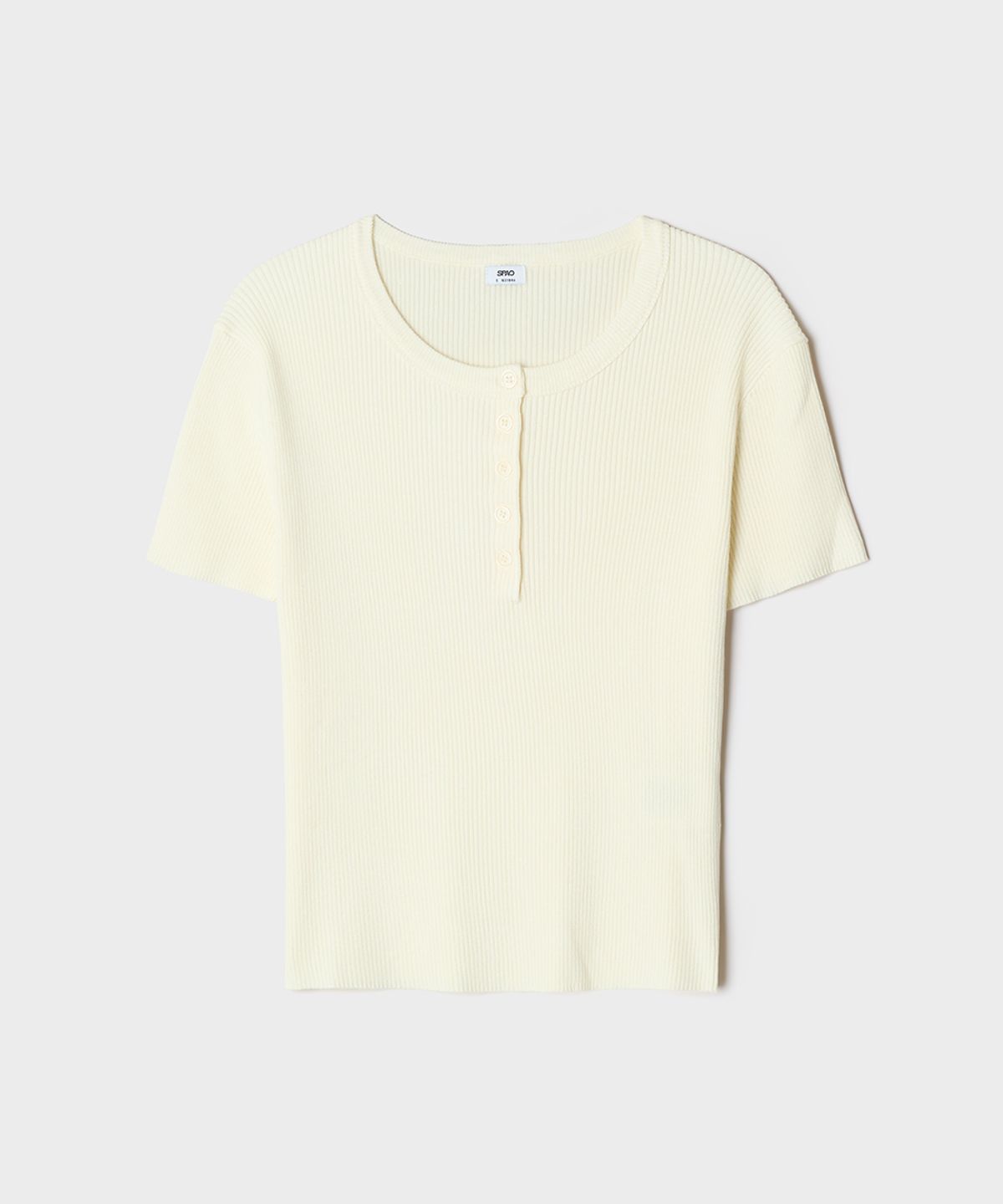 스파오(SPAO) [COOL] 헨리넥 골지 반팔 니트_SPKWG25G01