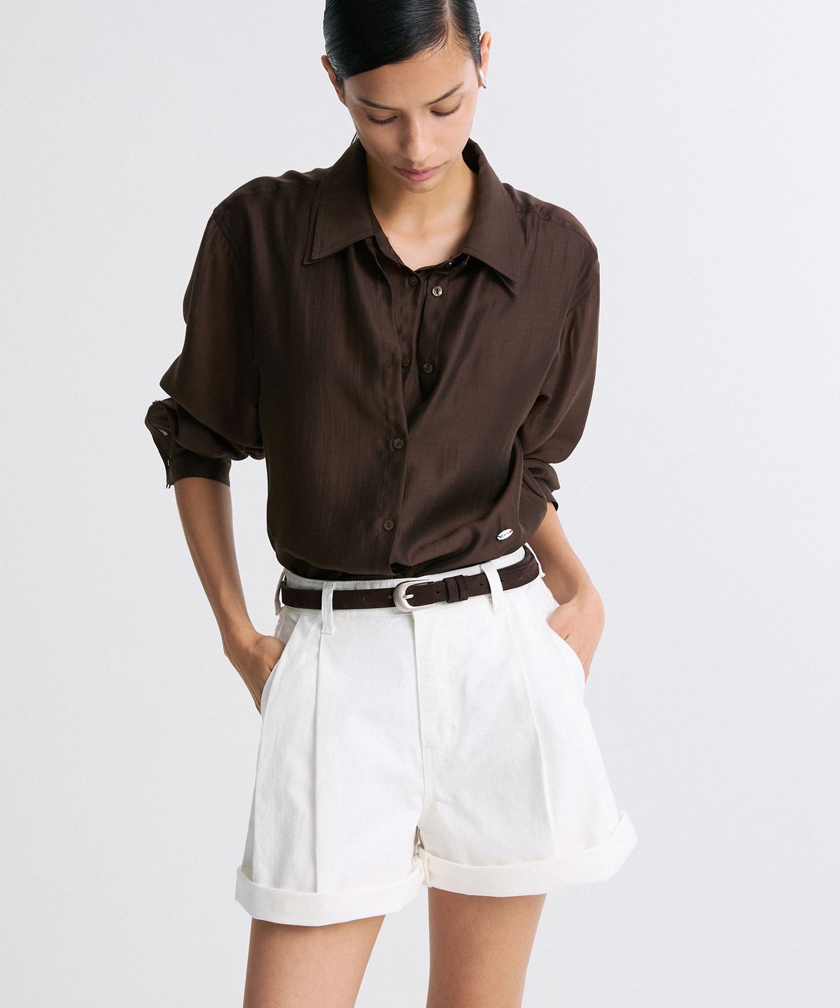 리이(RE RHEE) SUEDE LEATHER BELT CHOCOLATE