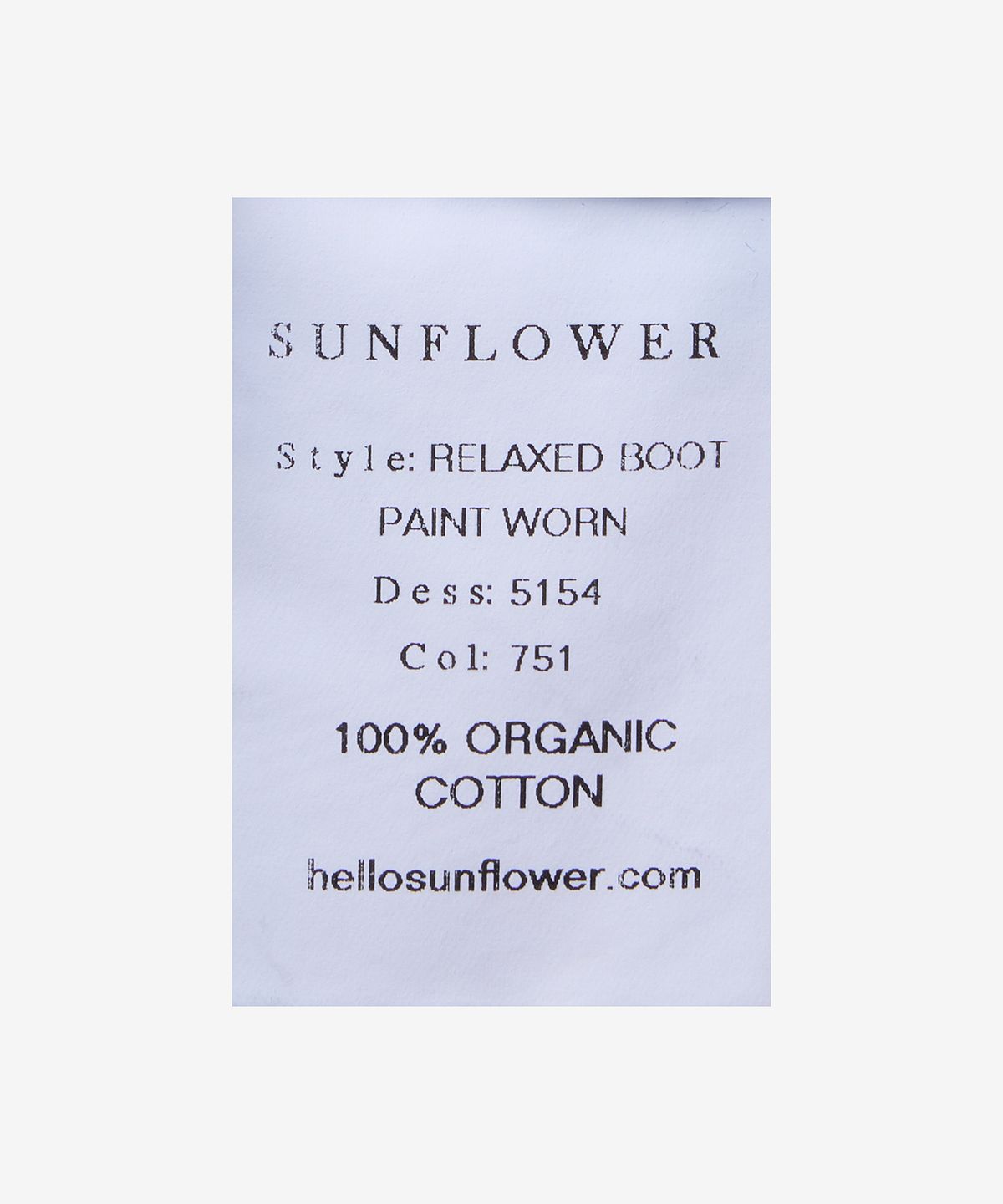 선플라워(SUNFLOWER) 릴렉스 부츠 데님 팬츠 - 페인트 워 / 5154751