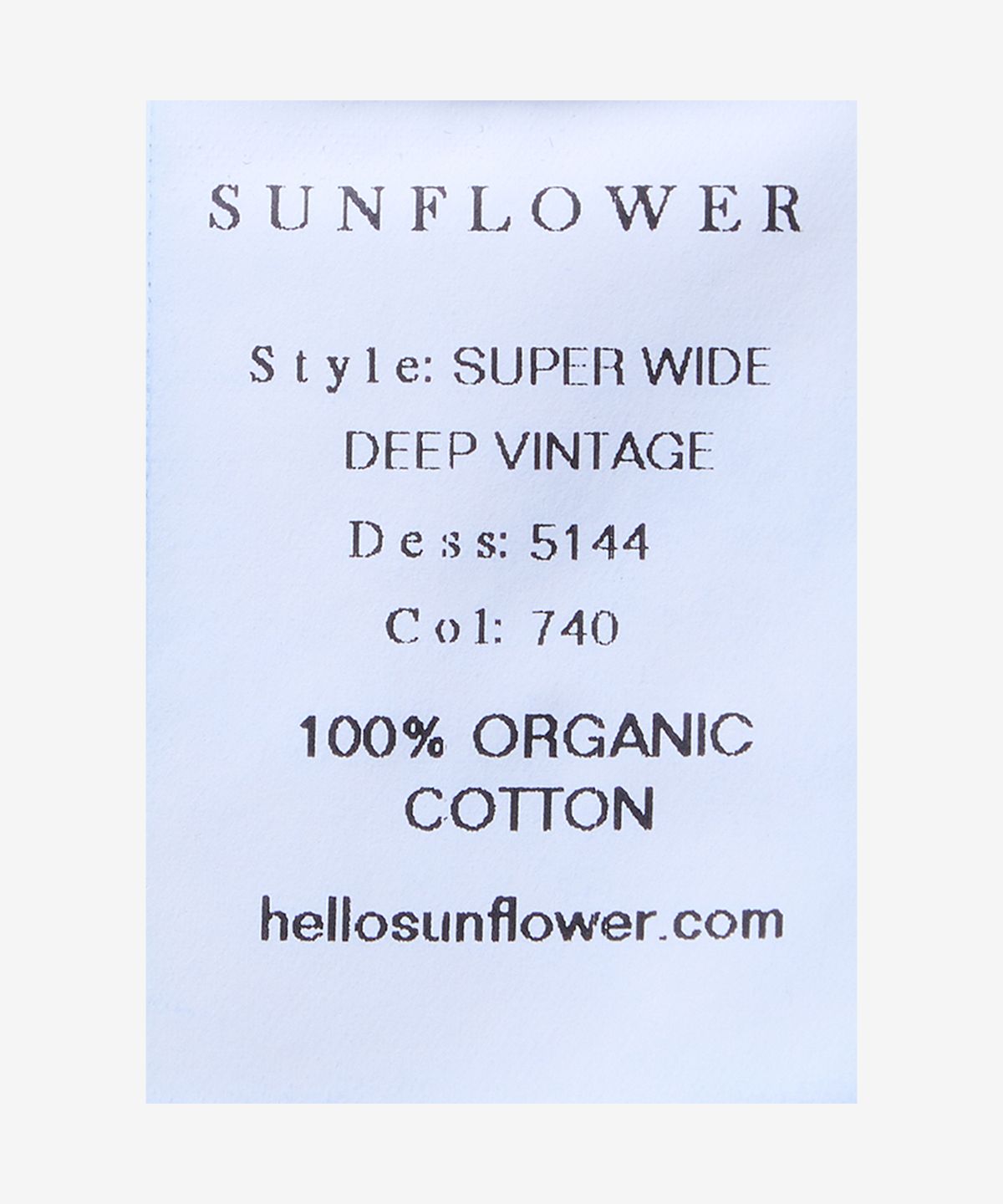선플라워(SUNFLOWER) 슈퍼 와이드 데님 팬츠 - 딥 빈티지 / 51442DEEPVT
