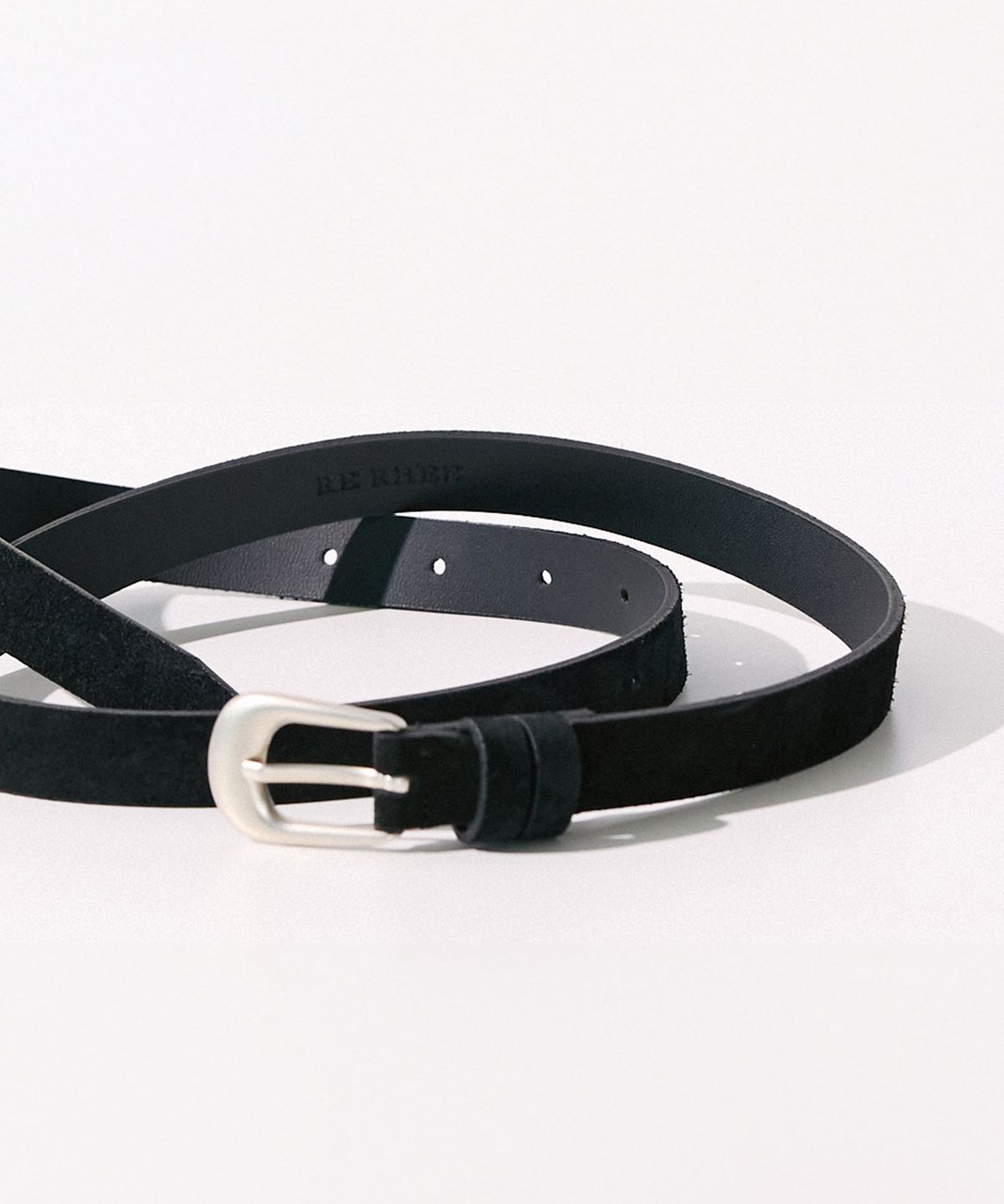 리이(RE RHEE) SUEDE LEATHER BELT BLACK