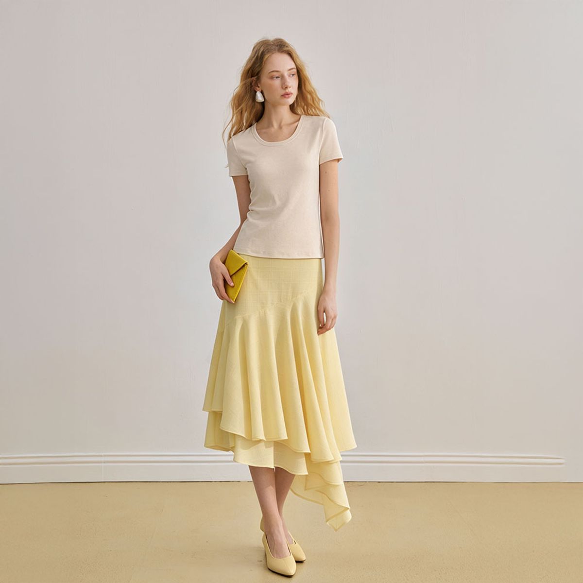 와이와이아이엠(YYIAM) YY_Ruffled irregular skirt