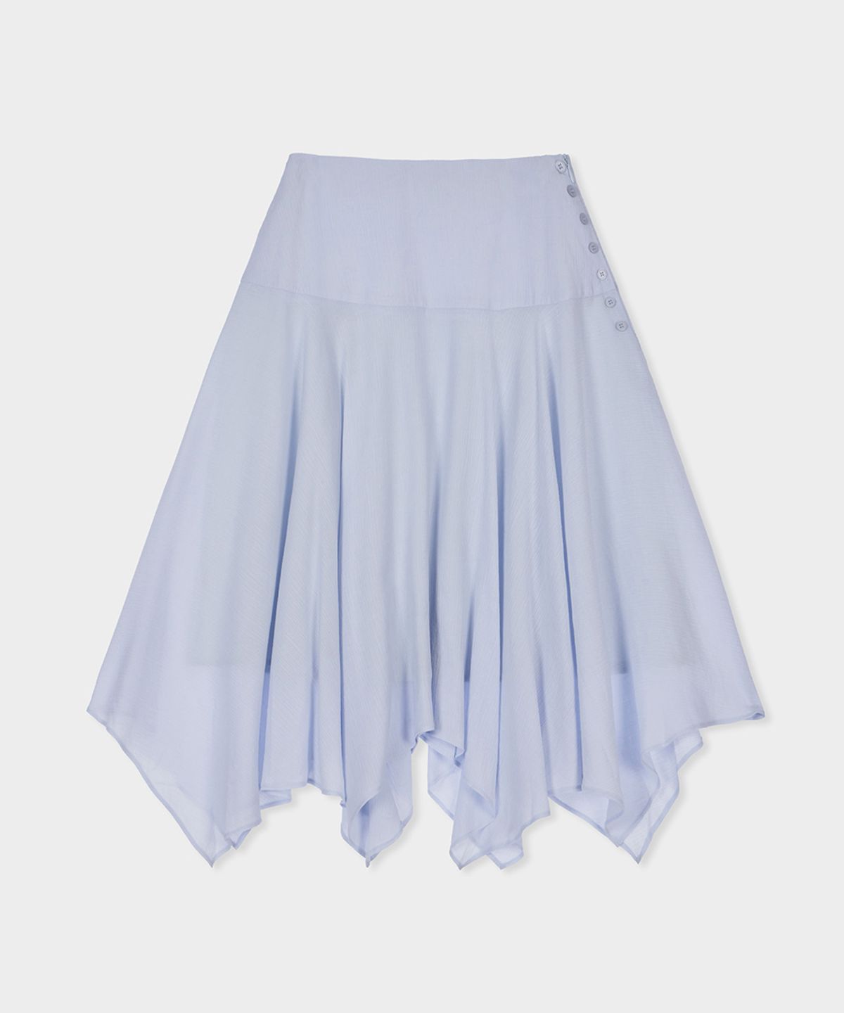 벨로엘(BELLOL) Unbalance button skirt SKYBLUE