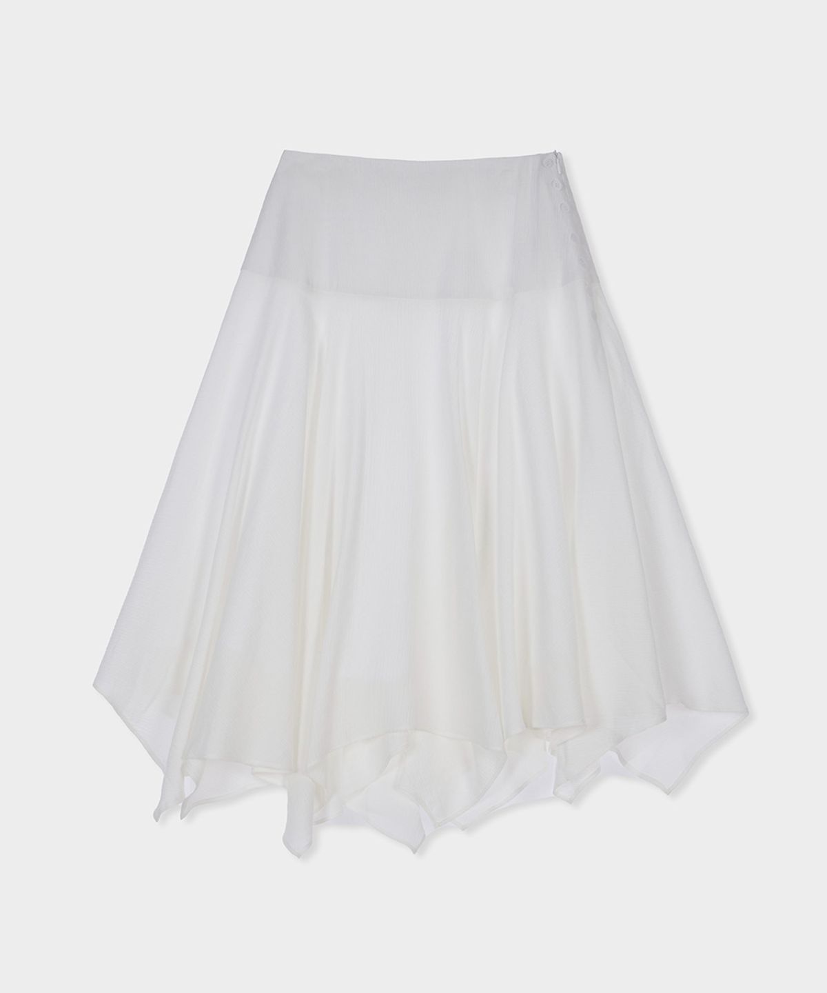 벨로엘(BELLOL) Unbalance button skirt IVORY