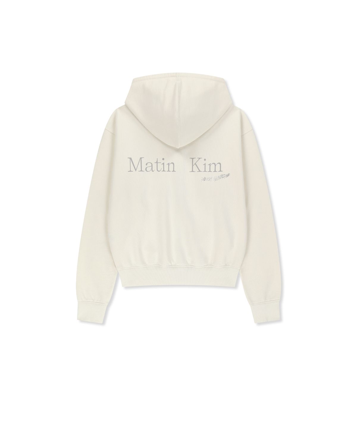 마뗑킴(MATIN KIM) BACK LOGO ESSENTIAL HOODY ZIP UP IN IVORY