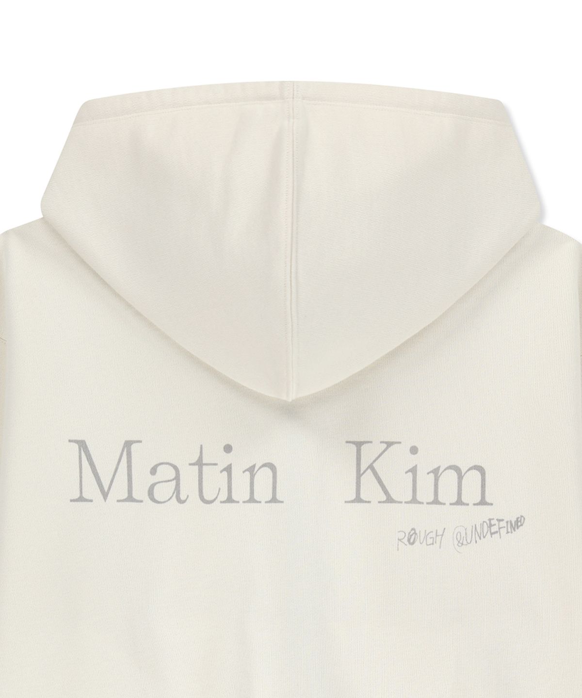 마뗑킴(MATIN KIM) BACK LOGO ESSENTIAL HOODY ZIP UP IN IVORY
