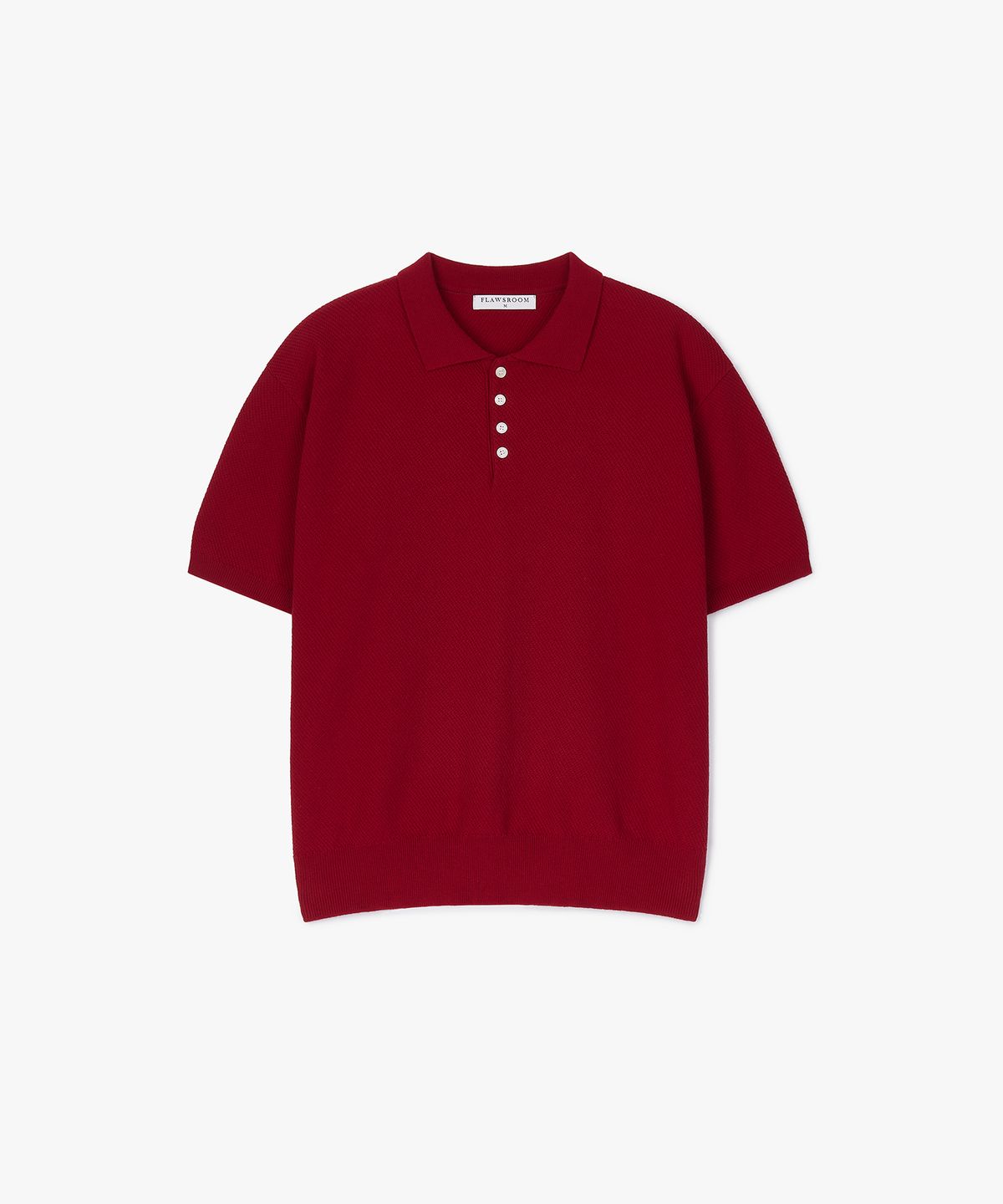 플로즈룸(FLAWSROOM) Pure Cotton Collar Knit RED