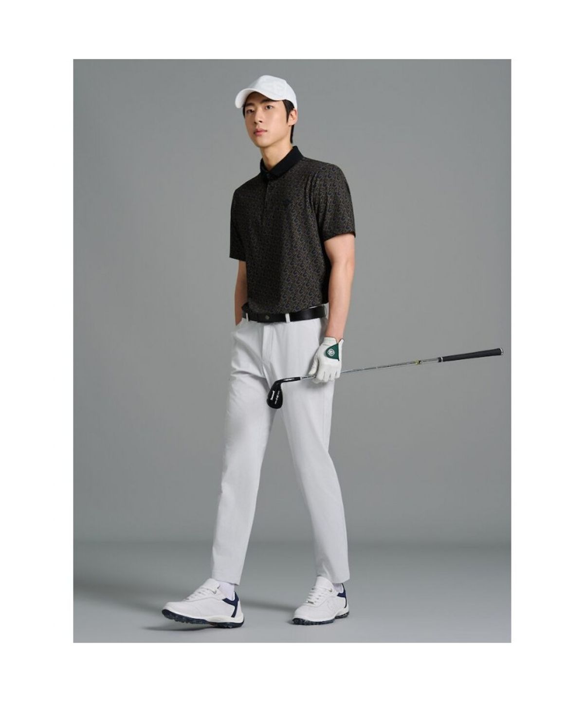 빈폴골프(BEANPOLE GOLF) [B_under] 남성 심볼 패턴 반소매 티셔츠 - 블랙