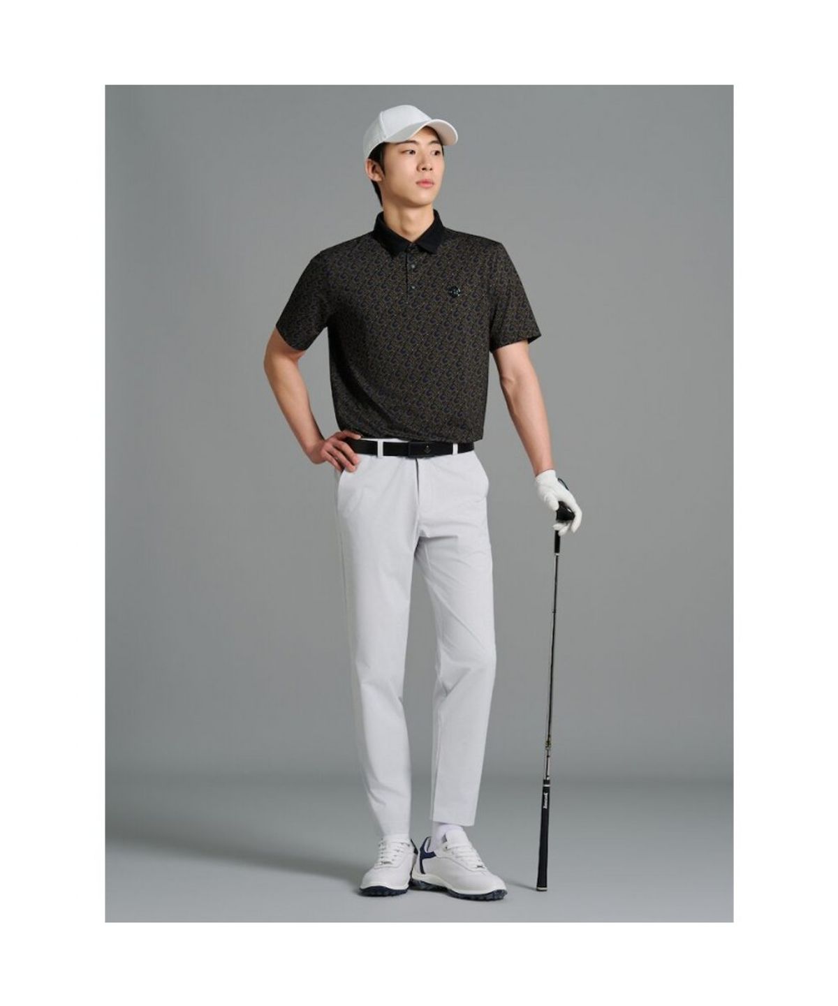 빈폴골프(BEANPOLE GOLF) [B_under] 남성 심볼 패턴 반소매 티셔츠 - 블랙