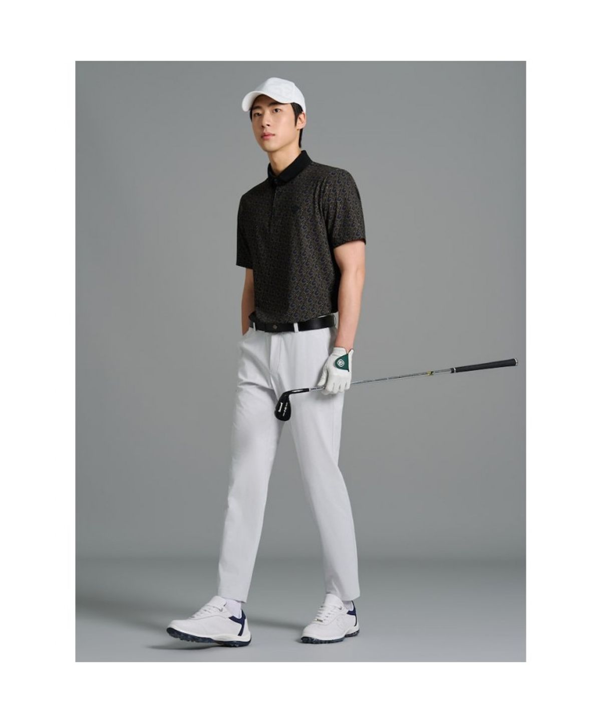 빈폴골프(BEANPOLE GOLF) [B_under] 남성 심볼 패턴 반소매 티셔츠 - 블랙