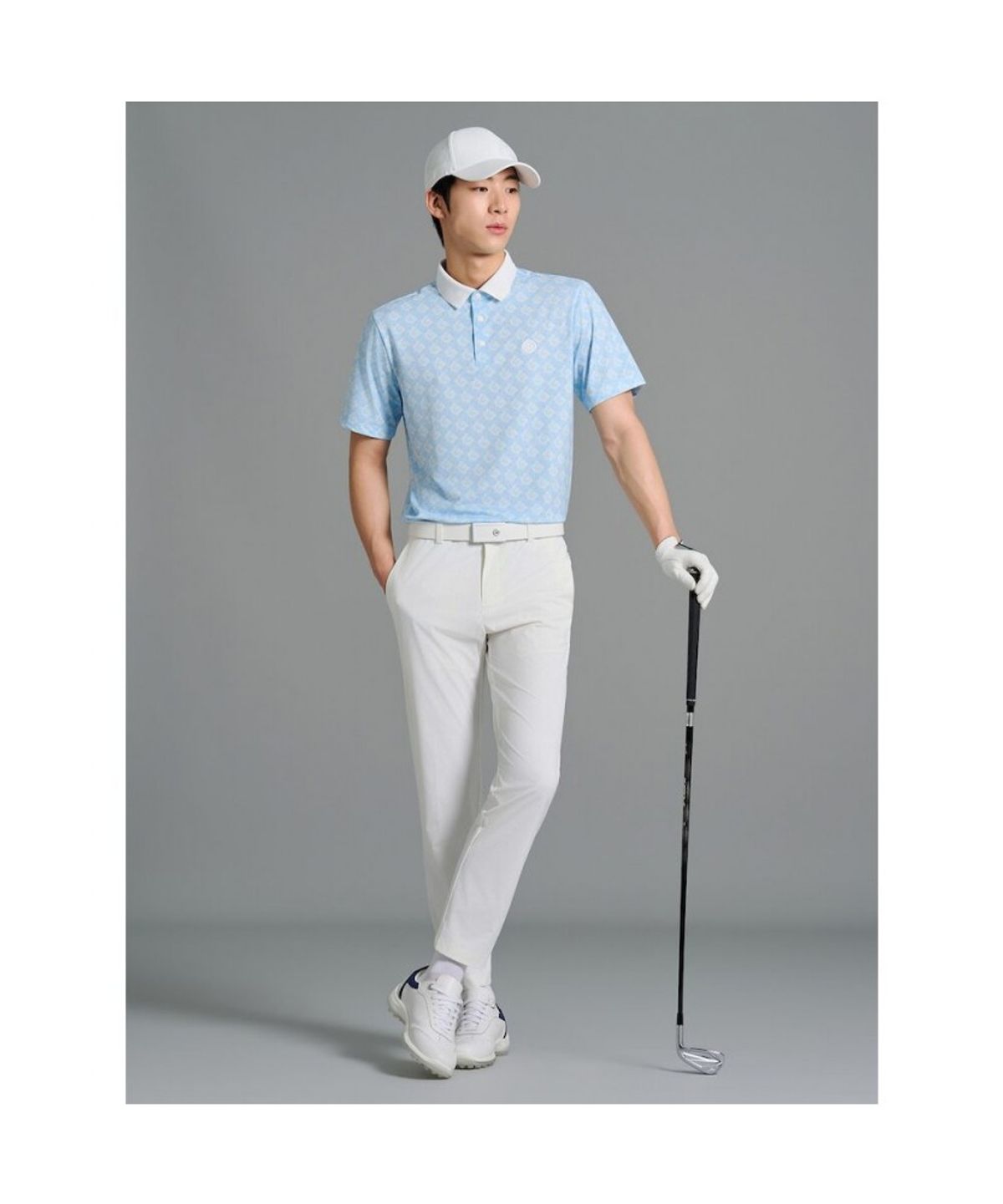 빈폴골프(BEANPOLE GOLF) [B_under] 남성 심볼 패턴 반소매 티셔츠 - 블루