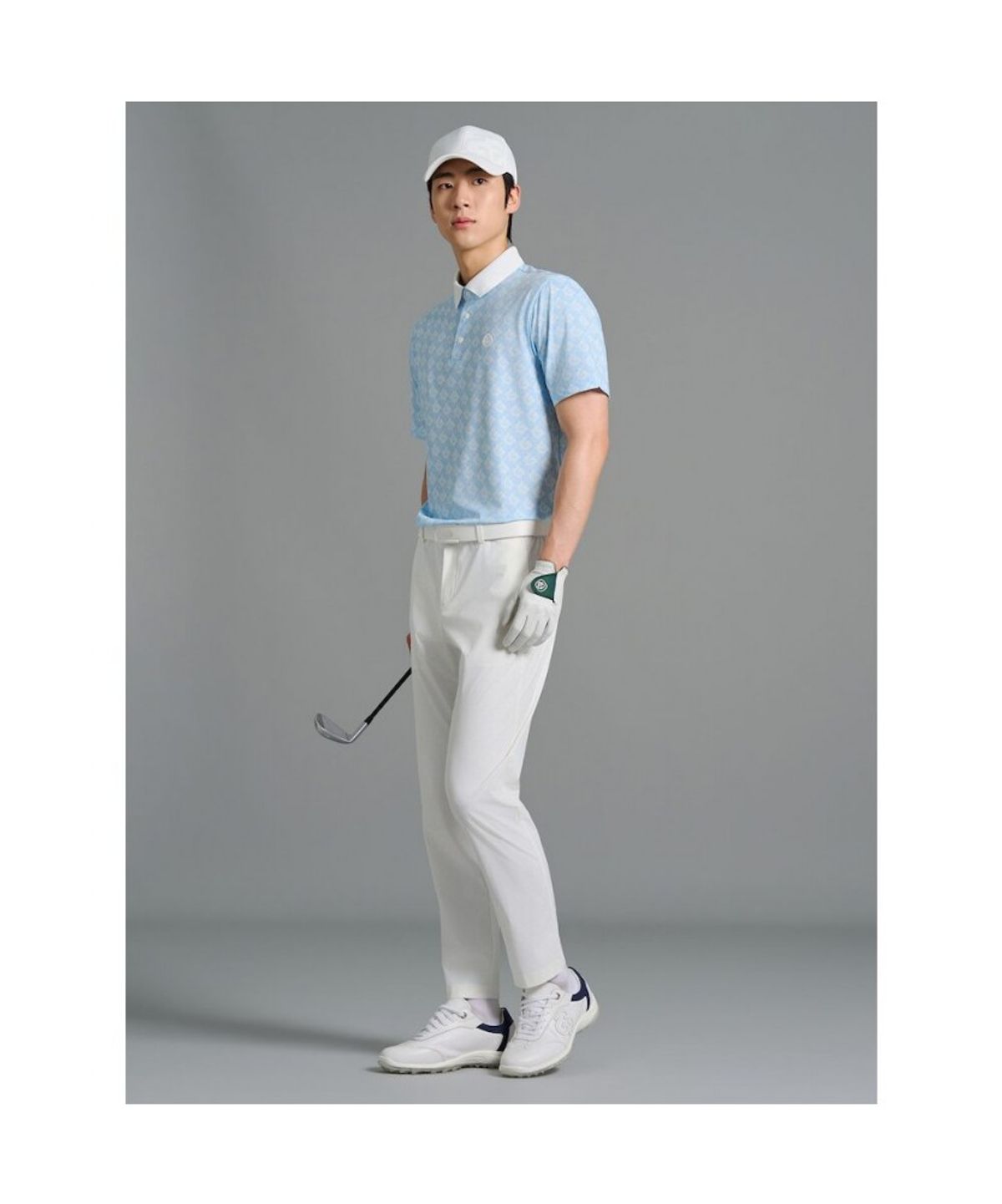 빈폴골프(BEANPOLE GOLF) [B_under] 남성 심볼 패턴 반소매 티셔츠 - 블루