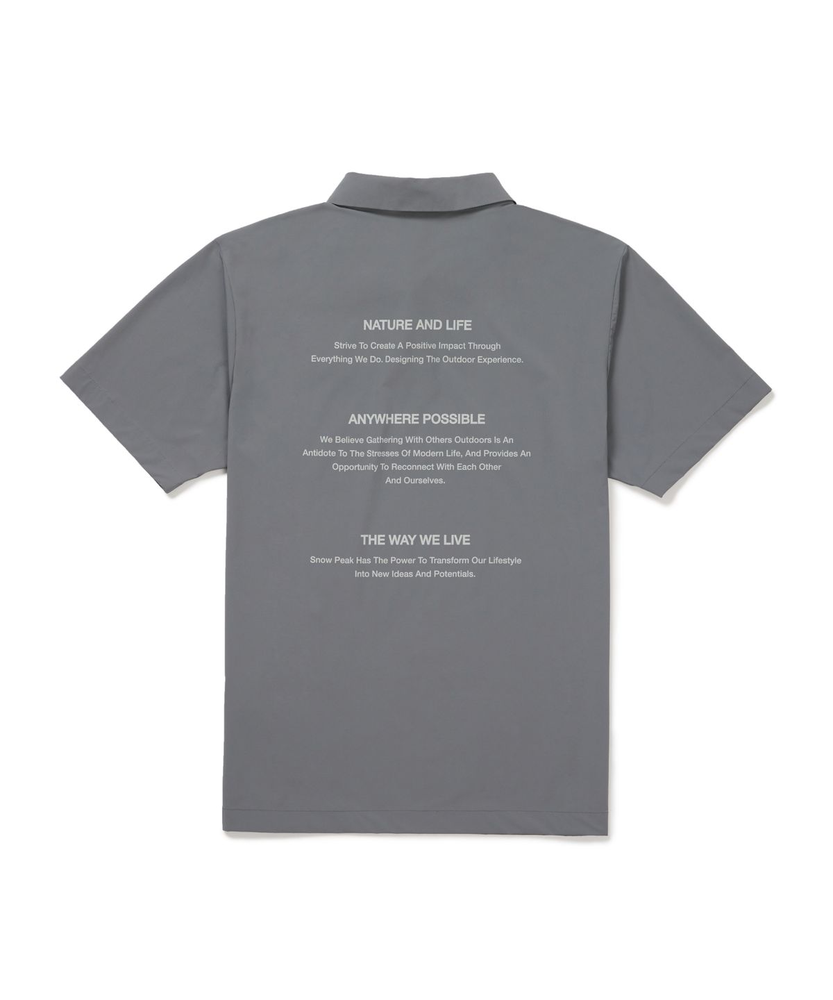스노우피크 어패럴(SNOWPEAK APPAREL) 아쿠아엑스 냉감 레터링 반팔 폴로 티셔츠 (S26MMPPS88) Dark Gray
