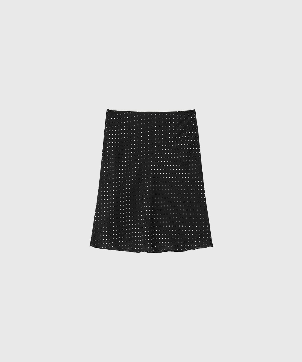 제너럴아이디어(GENERALIDEA) 도트 시어 미디 스커트 [BLACK] / GF2LSK517