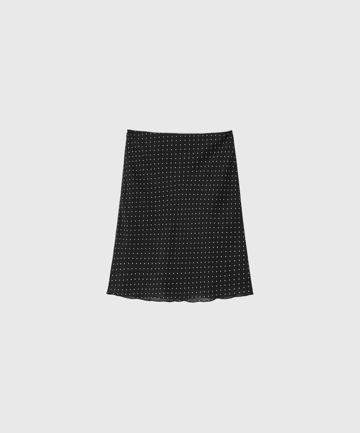제너럴아이디어(GENERALIDEA) 도트 시어 미디 스커트 [BLACK] / GF2LSK517