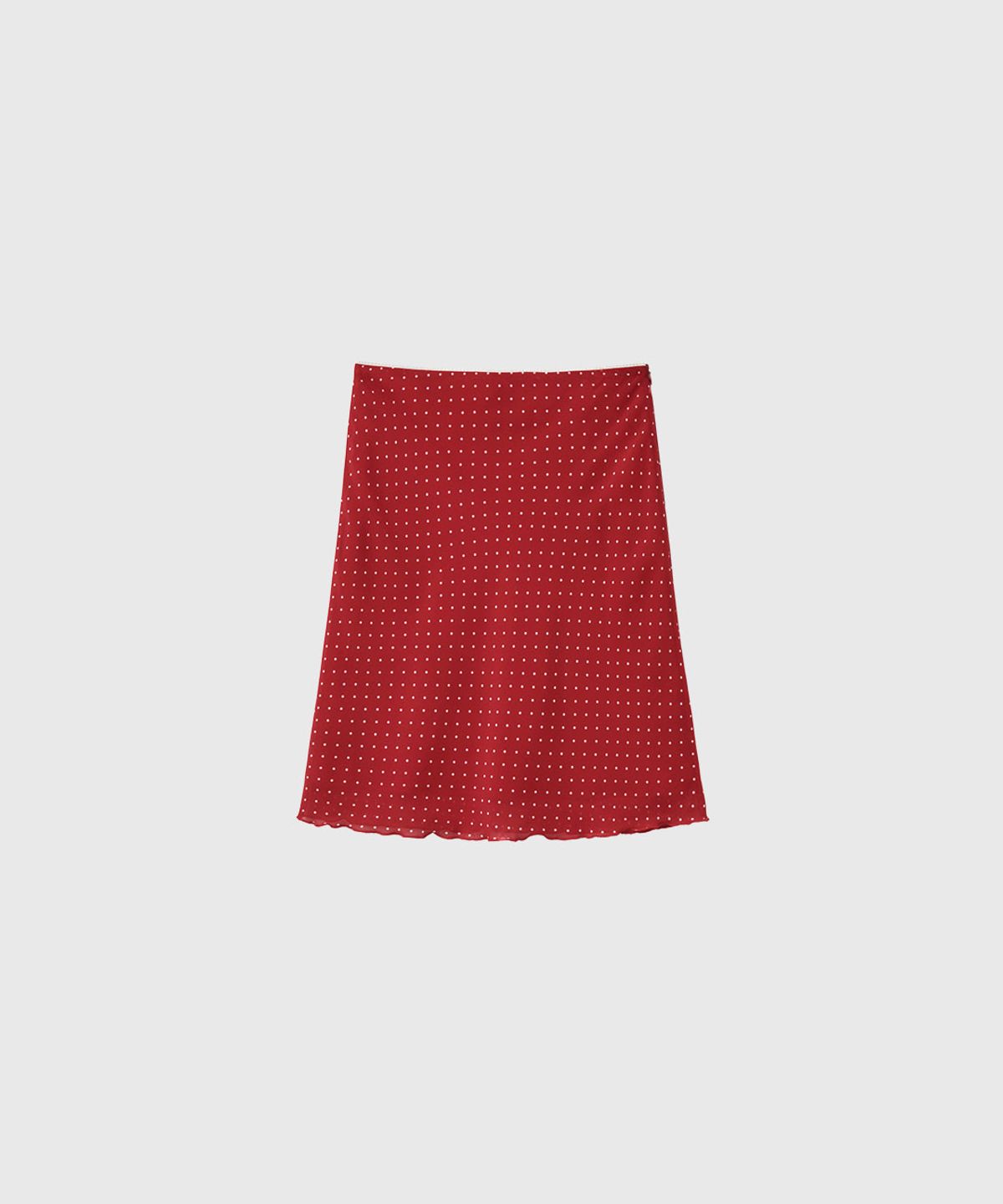 제너럴아이디어(GENERALIDEA) 도트 시어 미디 스커트 [RED] / GF2LSK517