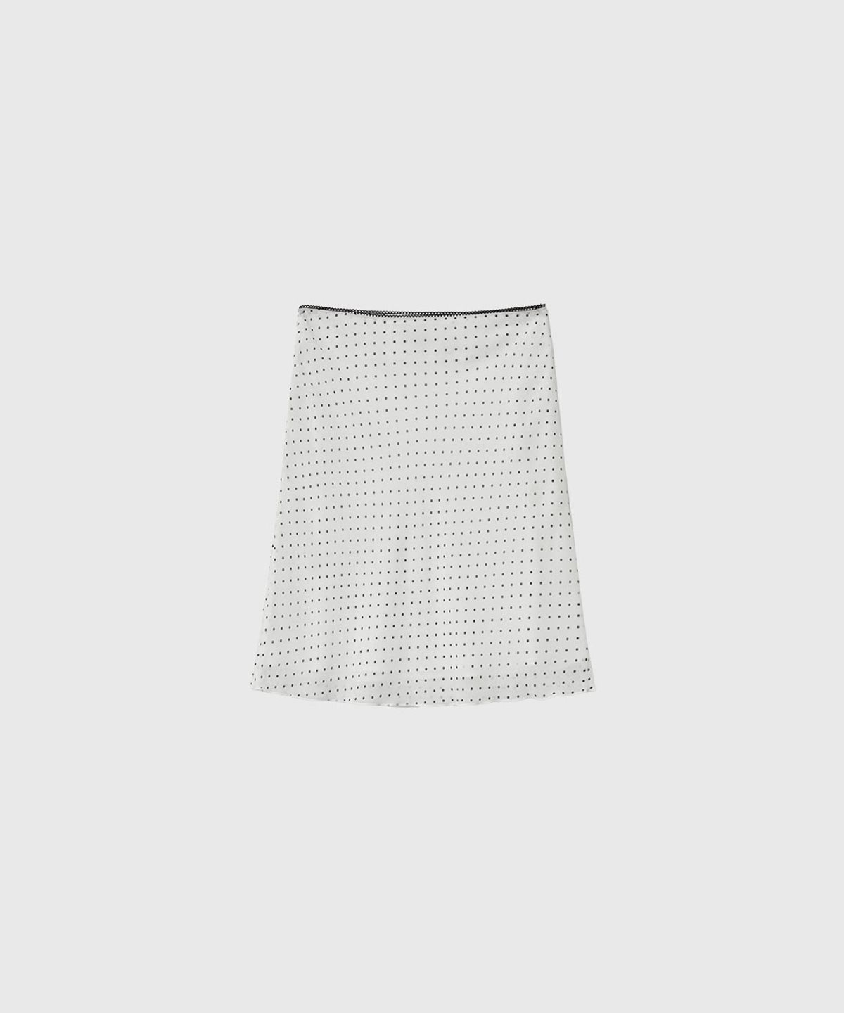 제너럴아이디어(GENERALIDEA) 도트 시어 미디 스커트 [WHITE] / GF2LSK517